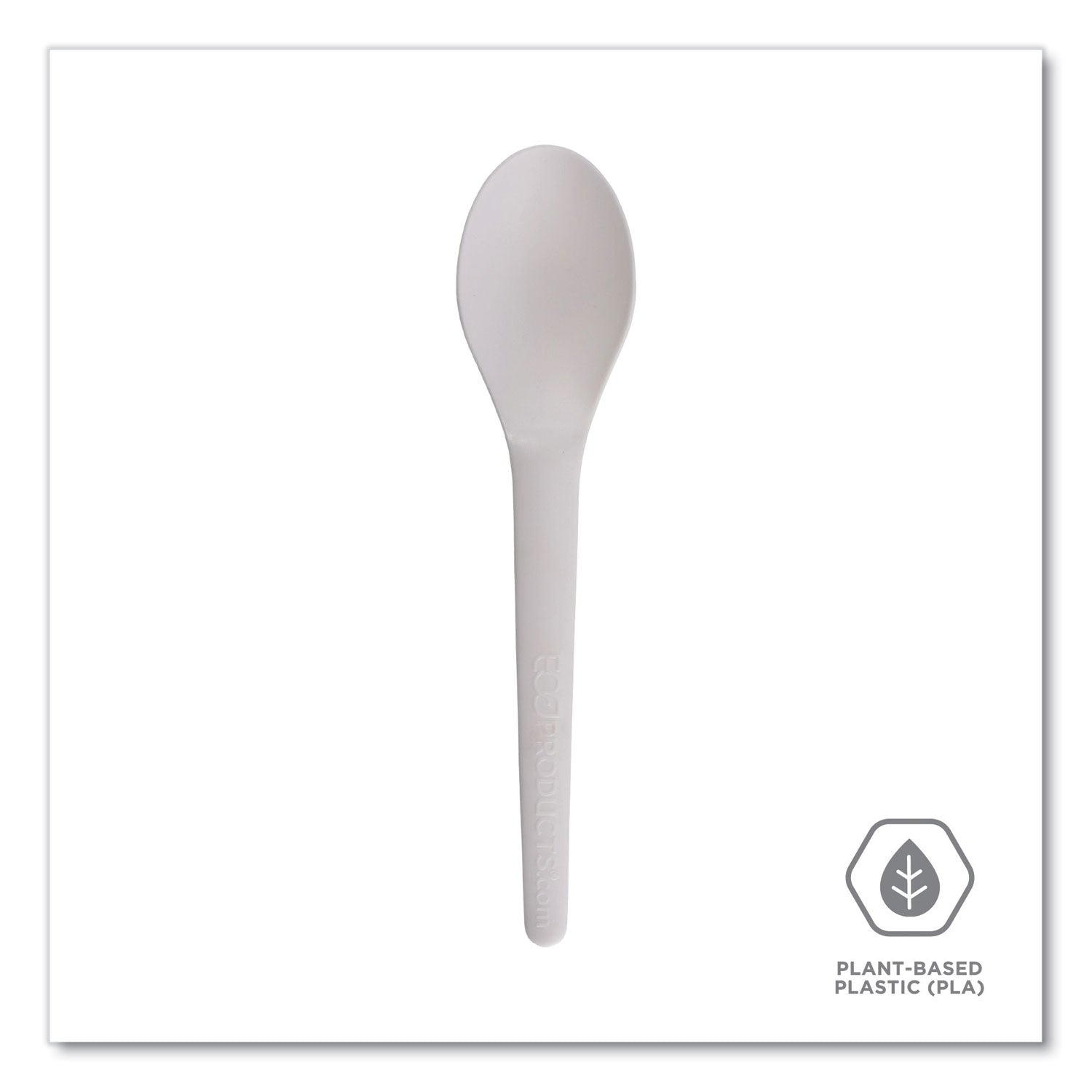 Eco-Products® Plantware Compostable Cutlery, Spoon, 6", White, 1,000/Carton