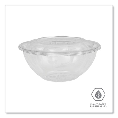 Renewable and Compostable Salad Bowls with Lids, 24 oz, Clear, Plastic, 50/Pack, 3 Packs/Carton Flipcost Flipcost