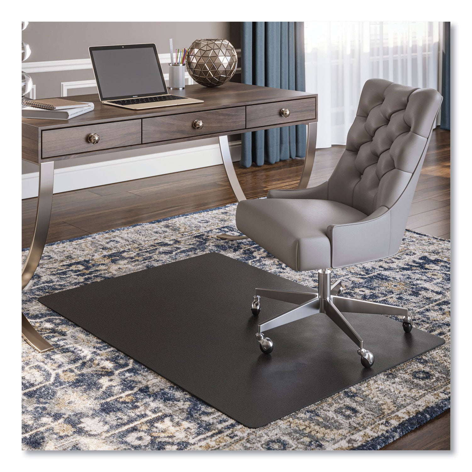 EconoMat Carpet Chair Mat, Rectangular, 36 x 48, Black