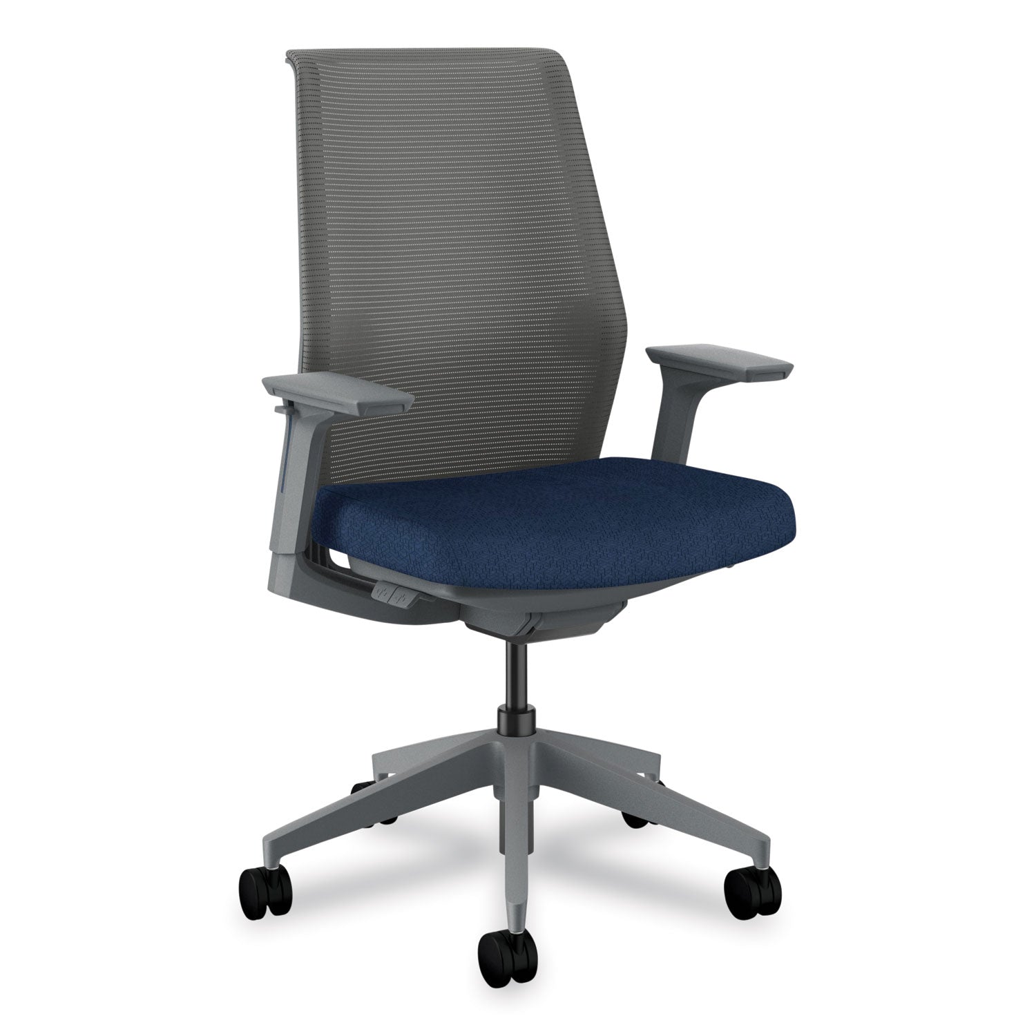 Cipher Mesh Back Task Chair, Supports Up to 300 lb, 15" to 20" Seat Height, Navy Seat, Charcoal Back, Charcoal Base