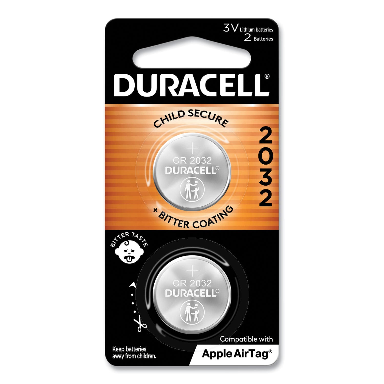 DURACELL PRODUCTS COMPANY Lithium Coin Batteries With Bitterant, 2032, 2/Pack - Flipcost