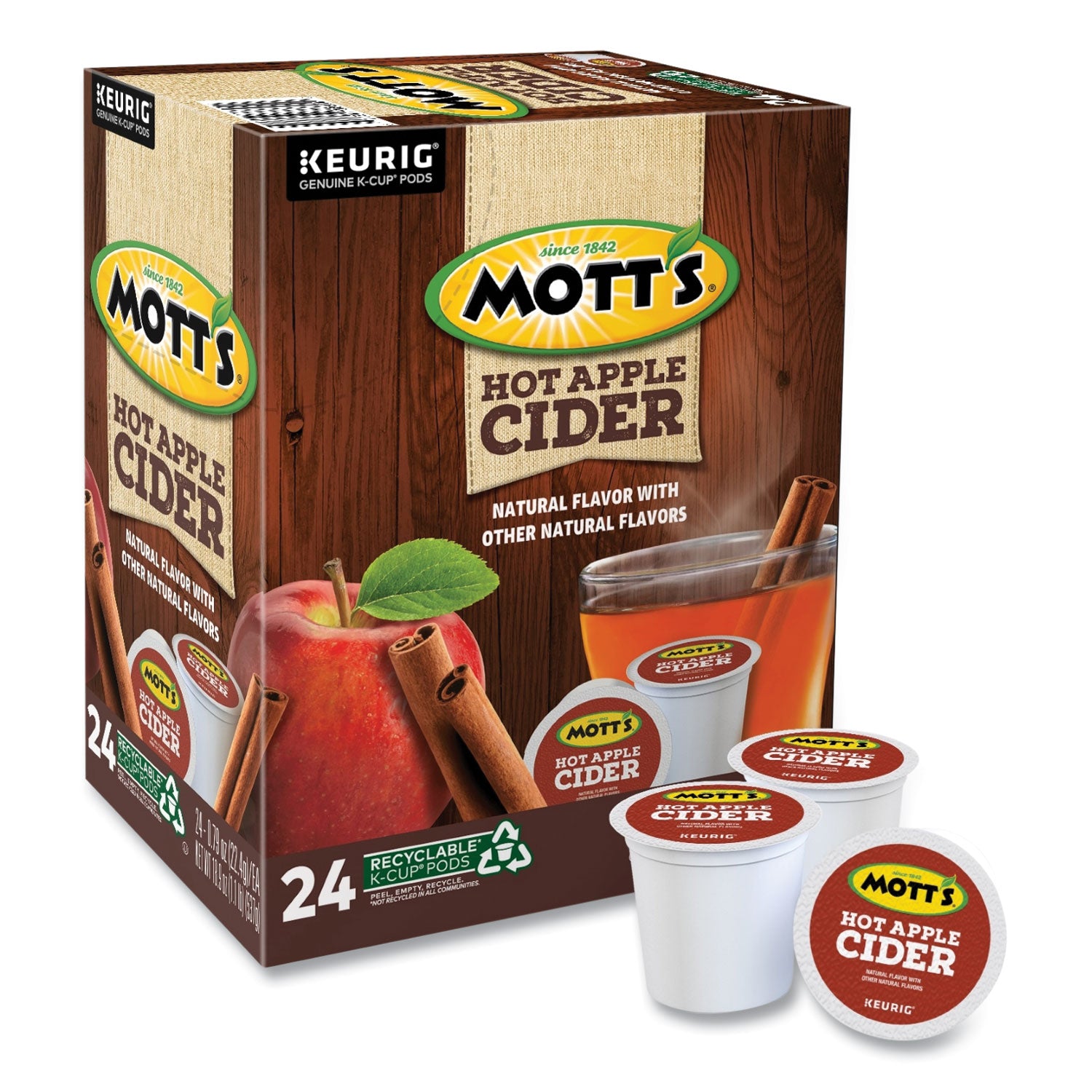 Mott's® Hot Apple Cider K-Cup Pods, 1 oz K-Cup Pod, 24/Box