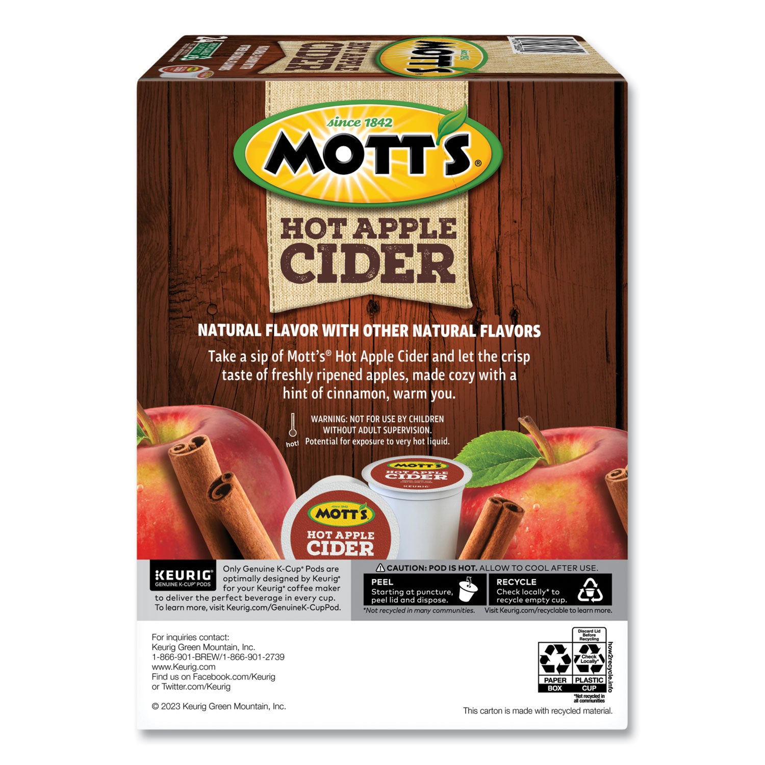 Mott's® Hot Apple Cider K-Cup Pods, 1 oz K-Cup Pod, 24/Box