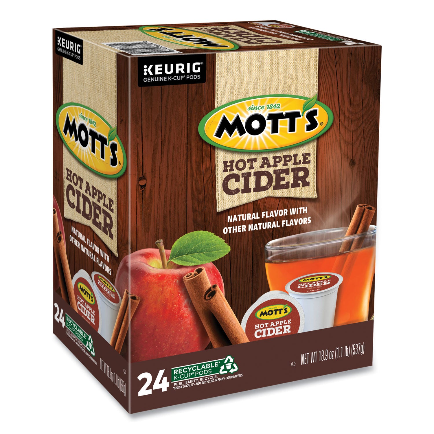 Mott's® Hot Apple Cider K-Cup Pods, 1 oz K-Cup Pod, 24/Box