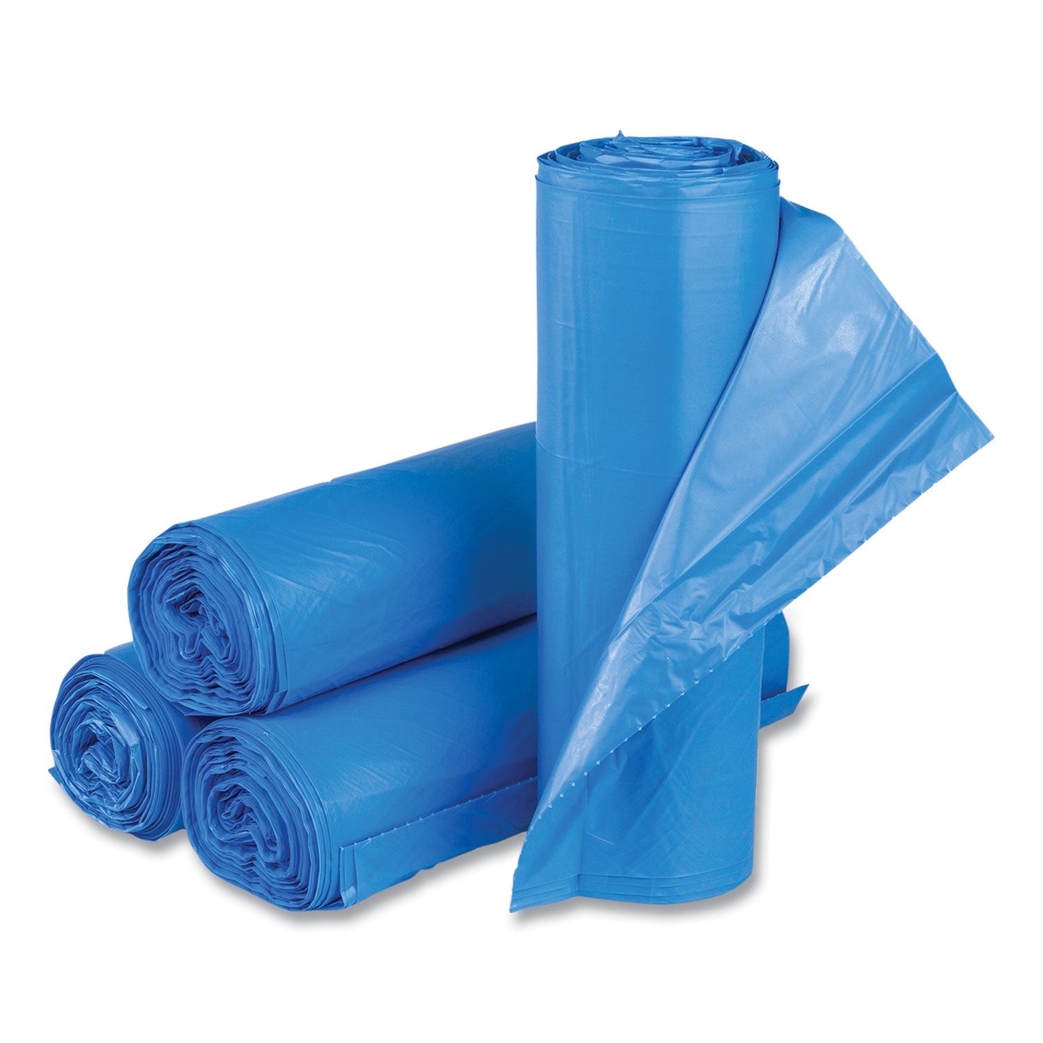 High-Density Commercial Can Liners, 60 gal, 18 mic, 40" x 48", Blue, 200/Carton Inteplast Group Flipcost