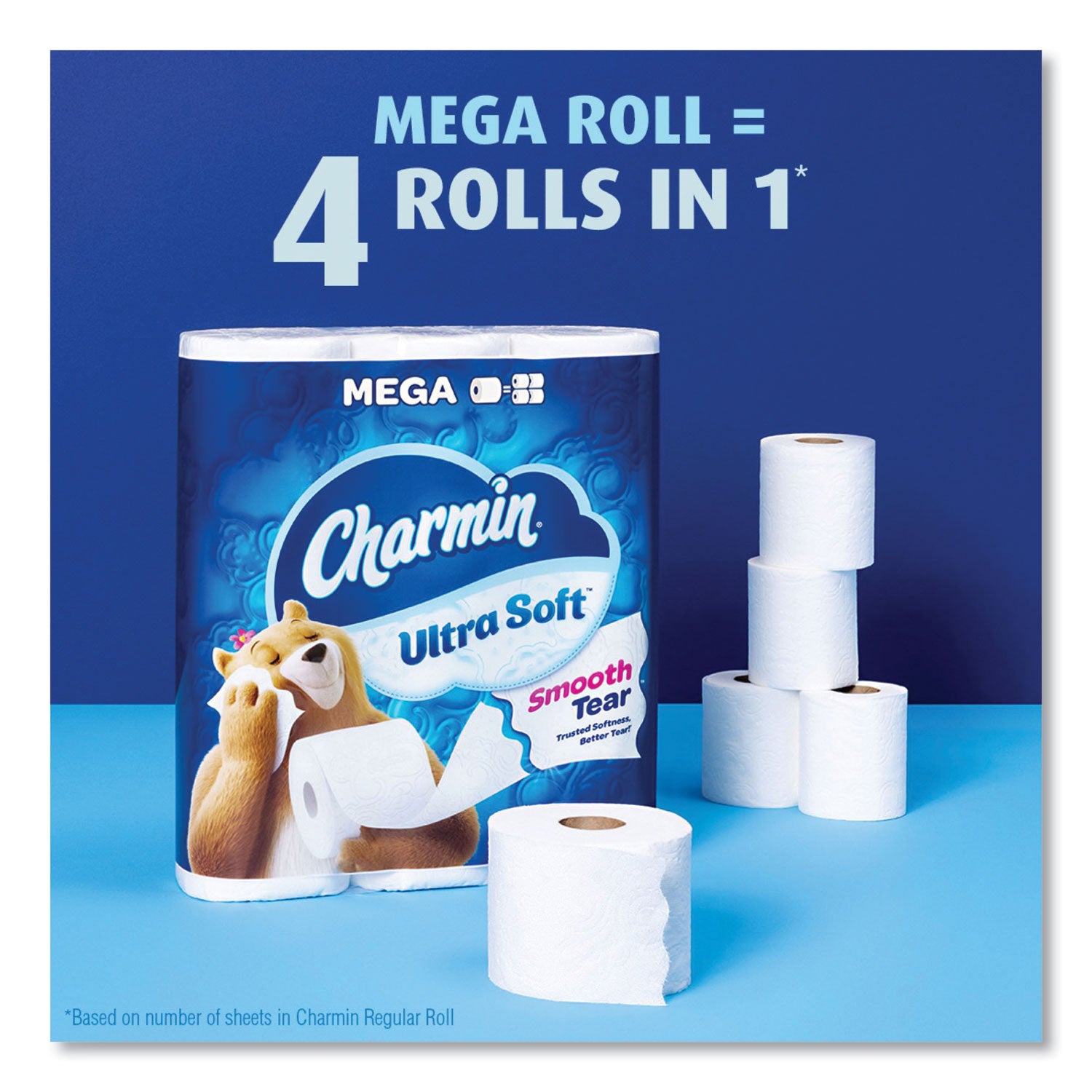 Charmin® Ultra Soft Bathroom Tissue, Septic Safe, 2-Ply, White, 224 Sheets/Roll, 4 Rolls/Pack