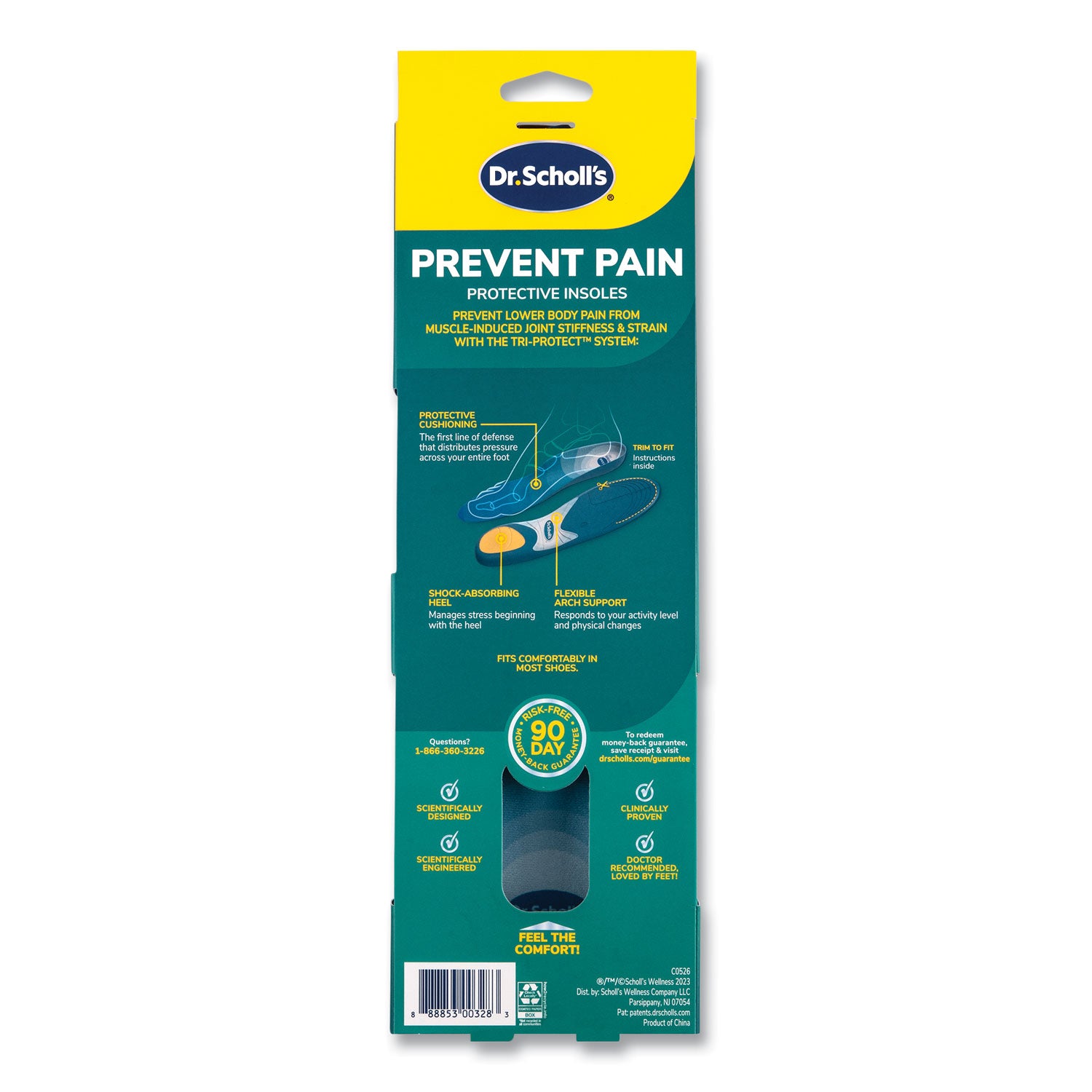 Dr. Scholl's® Prevent Pain Protective Insoles for Men, Men's Size 8 to 14, Blue