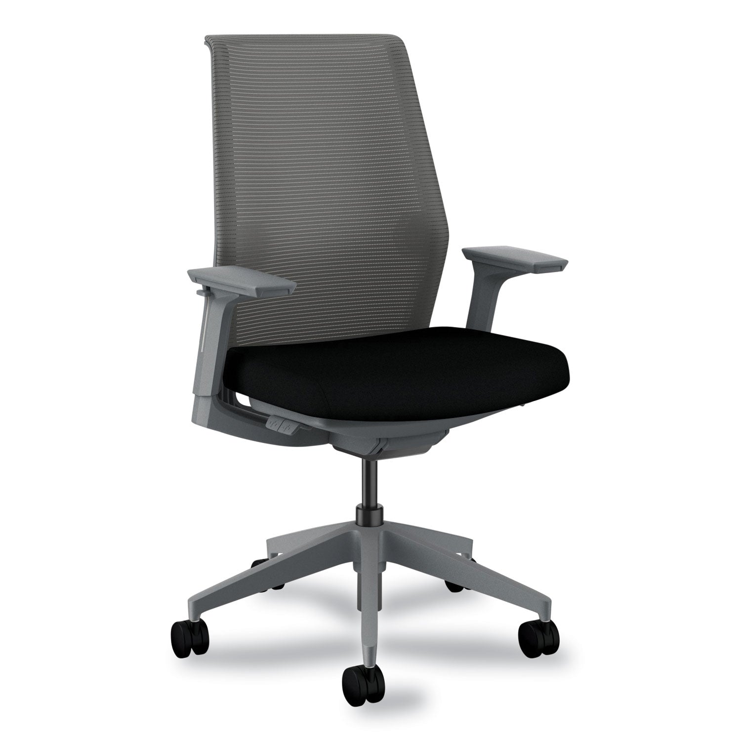 Cipher Mesh Back Task Chair, Supports Up to 300 lb, 15" to 20" Seat Height, Black Seat, Charcoal Back, Charcoal Base