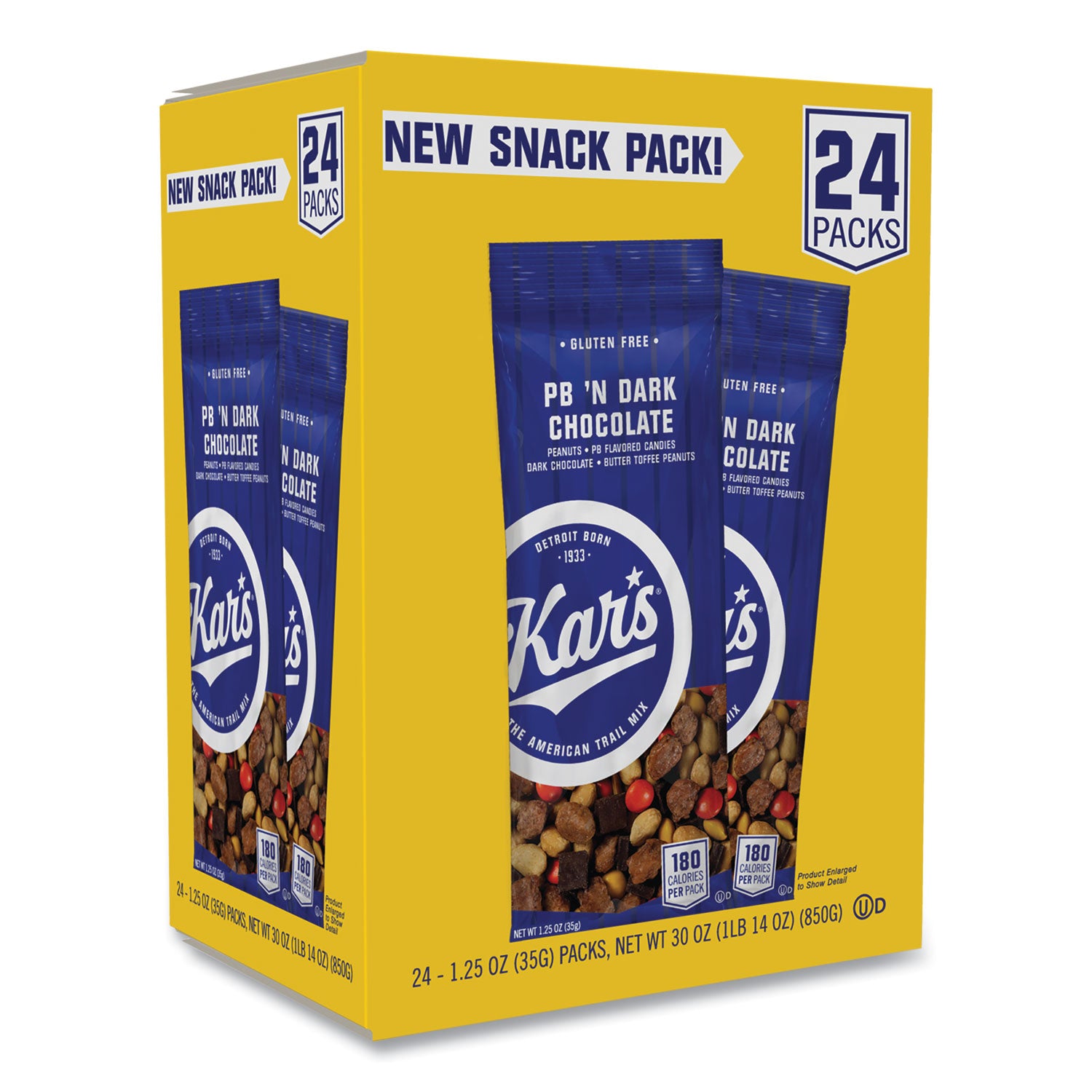 Trail Mix, Dark Chocolate/Peanut Butter, 1.25 oz Packet, 24/Box