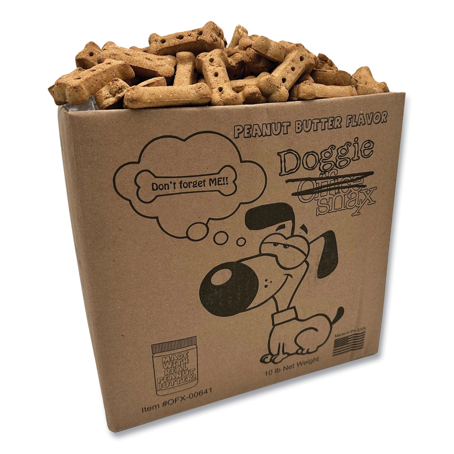 Office Snax® Doggie Biscuits, Peanut Butter, 10 lb Box