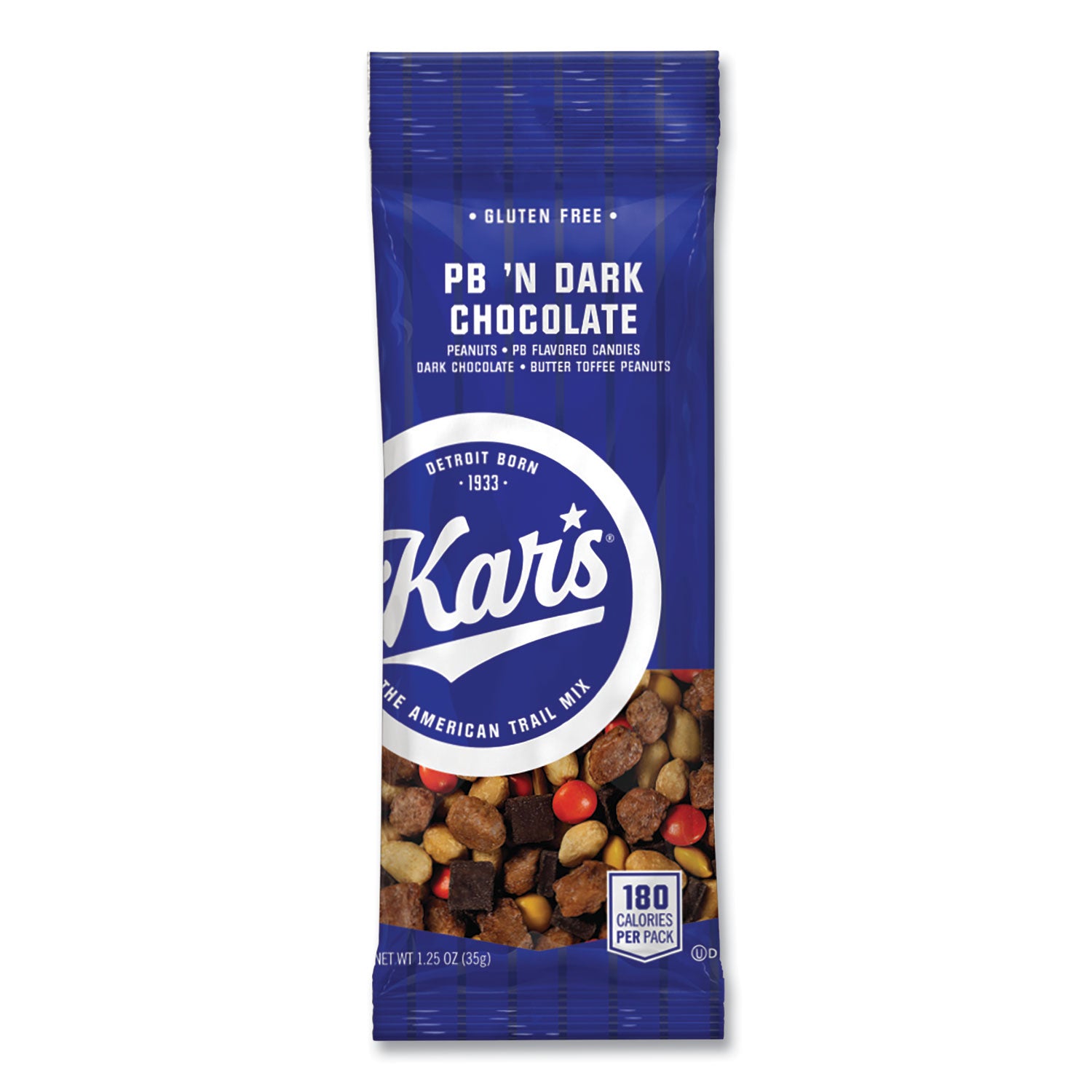 Kar's Trail Mix, Dark Chocolate/Peanut Butter, 1.25 oz Packet, 24/Box