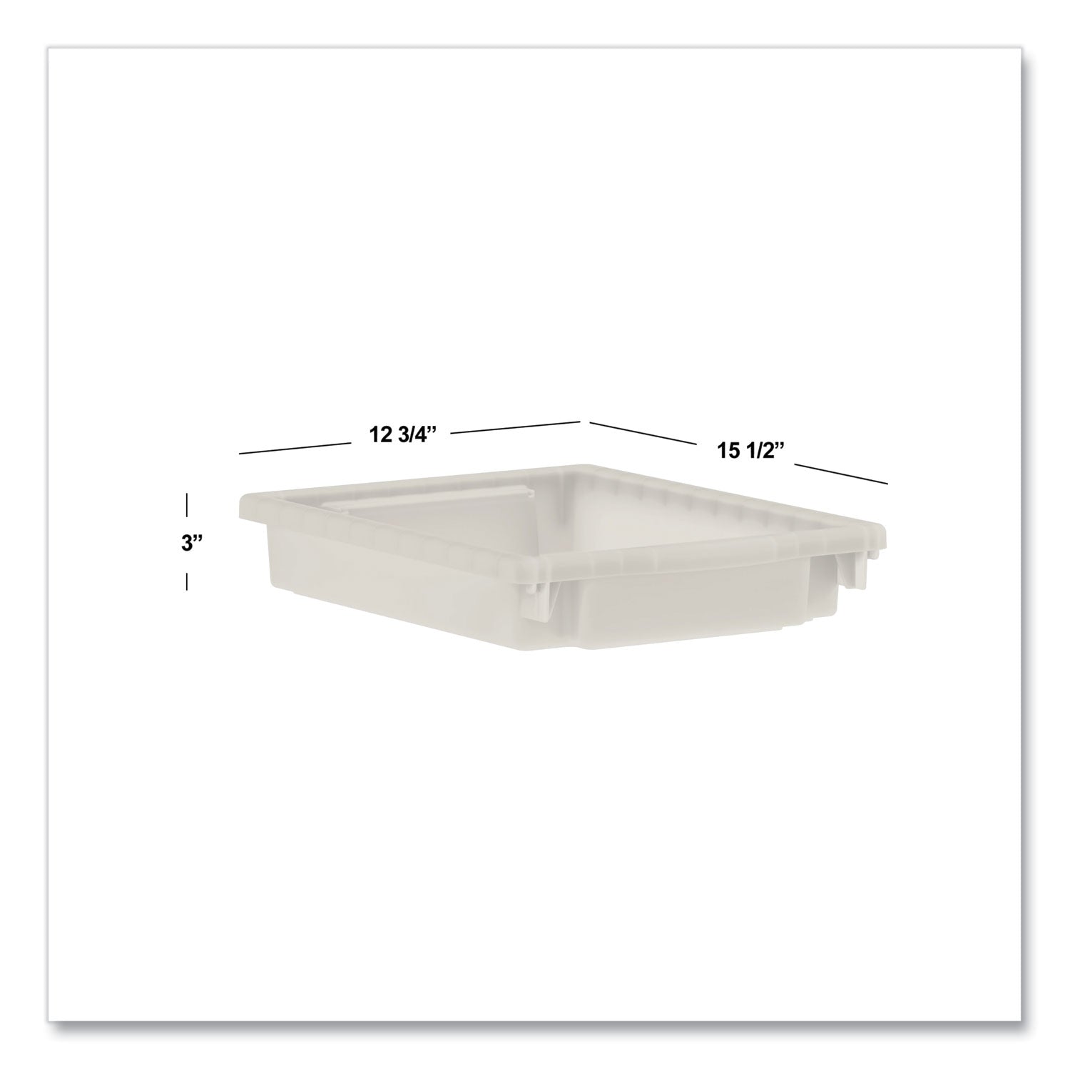 HON® Flagship Storage Bins, 1 Section, 12.75" x 16" x 3", Translucent White