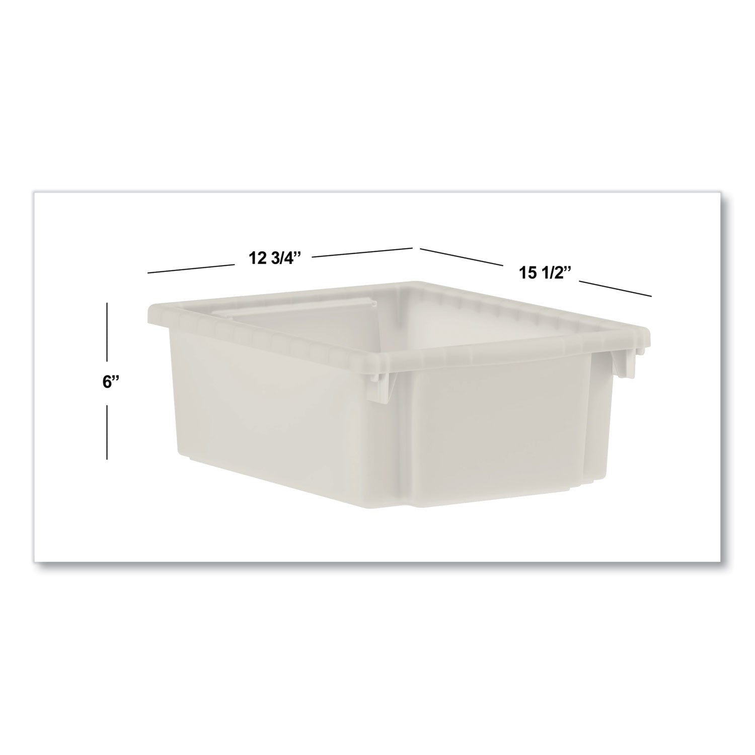 HON® Flagship Storage Bins, 1 Section, 12.75" x 16" x 6", Translucent White