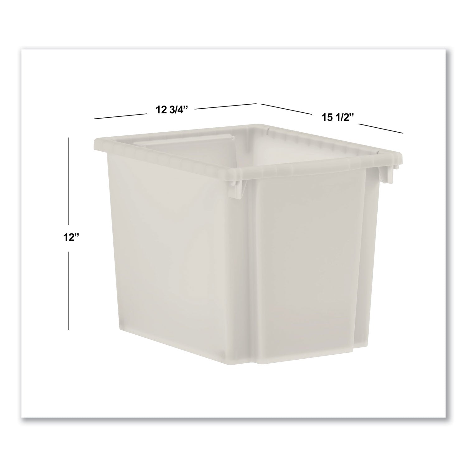 HON® Flagship Storage Bins, 1 Section, 12.75" x 16" x 12", Translucent White