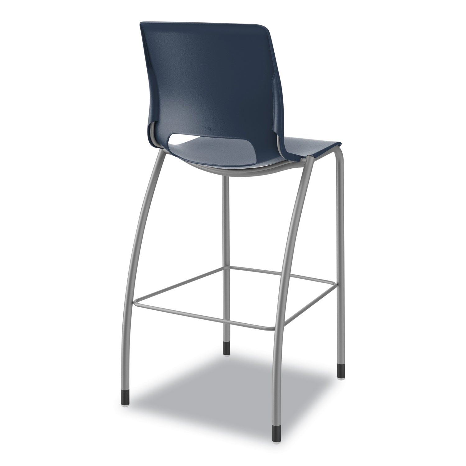 HON® Motivate Four-Leg Cafe Height Stool, Supports Up to 300 lb, 30" Seat Height, Regatta Seat, Regatta Back, Platinum Base