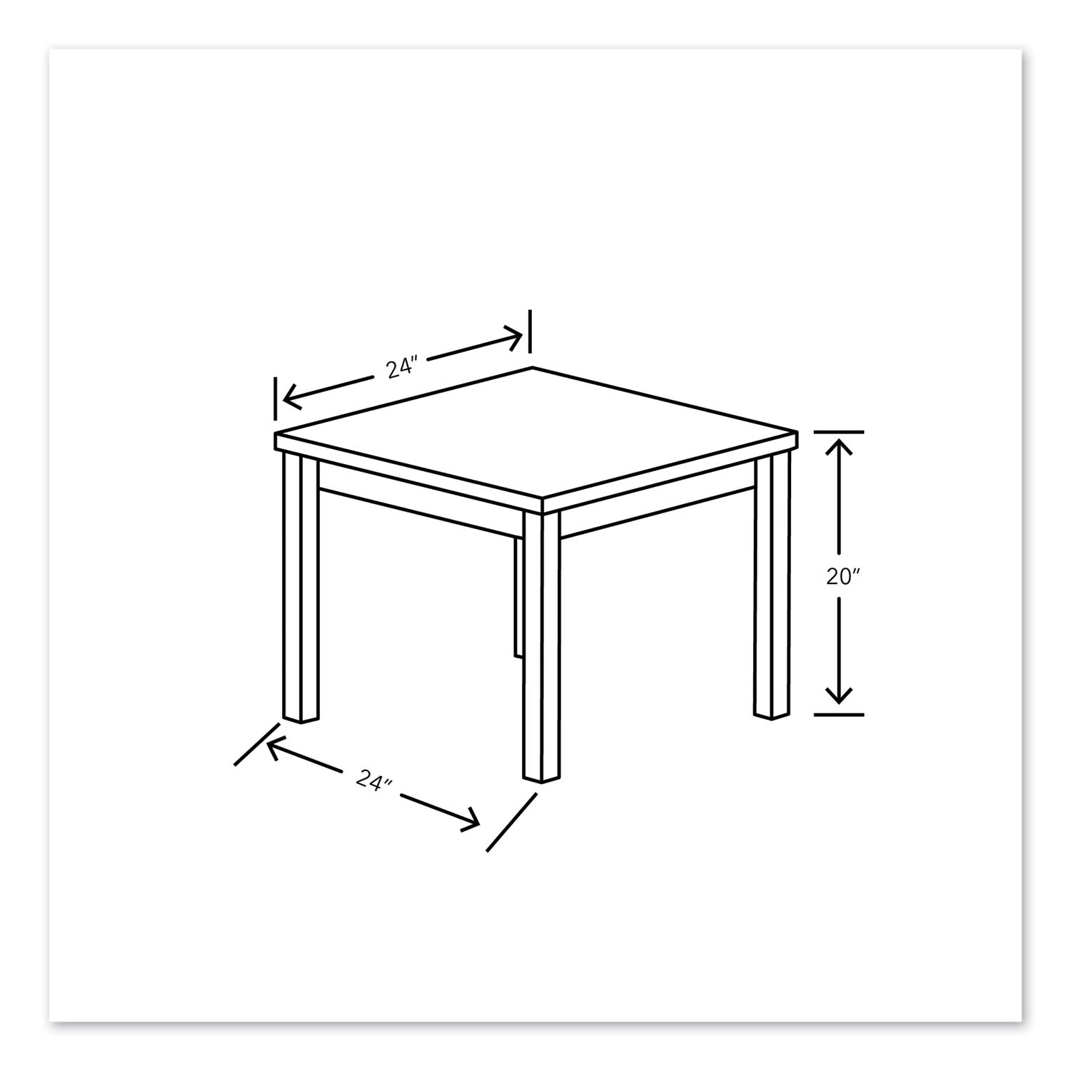 HON® 80000 Series Laminate Occasional Corner Table, 24w x 24d x 20h, Pinnacle