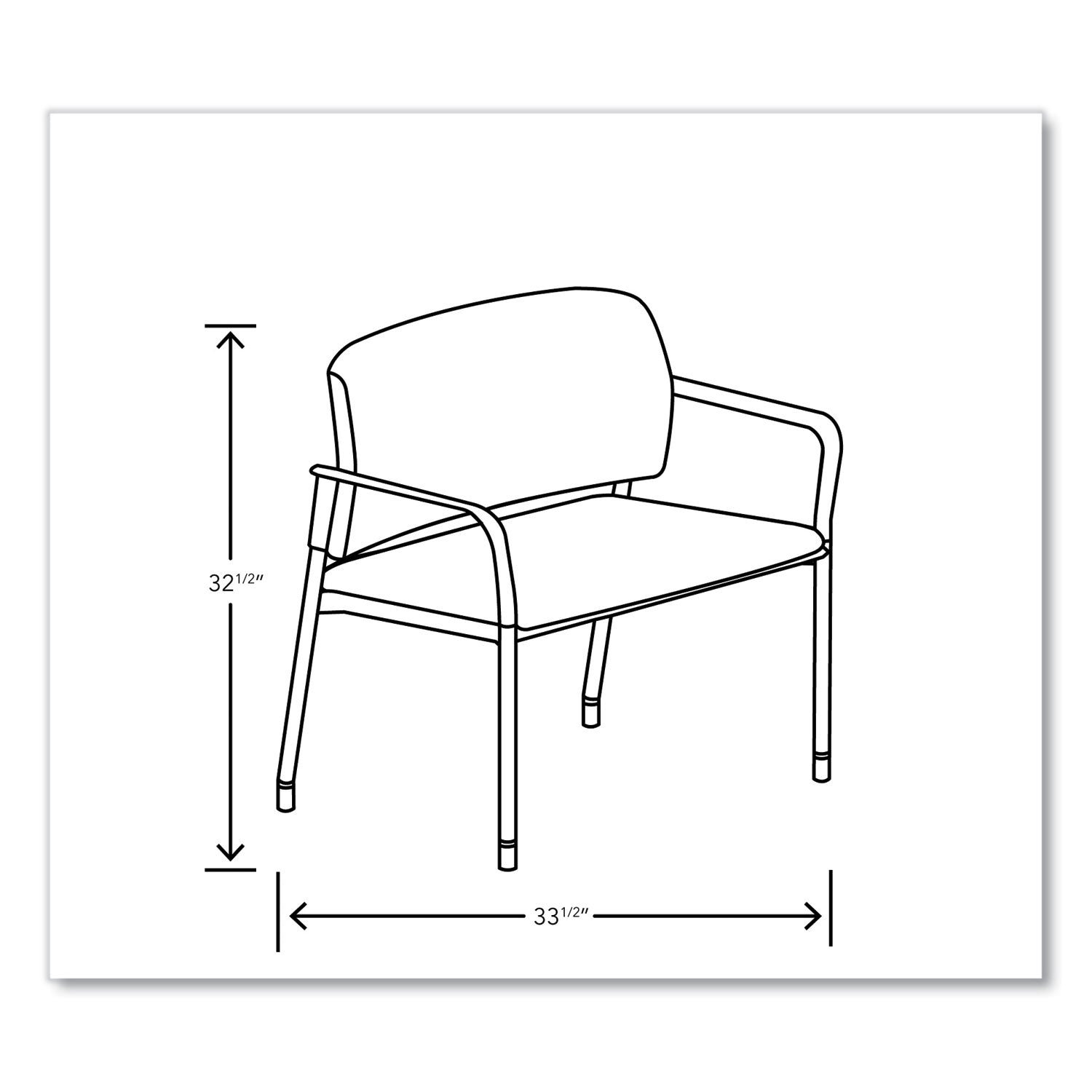 HON® Accommodate Series Bariatric Chair with Arms, 33.5" x 21.5" x 32.5", Flint Seat, Flint Back, Charblack Legs