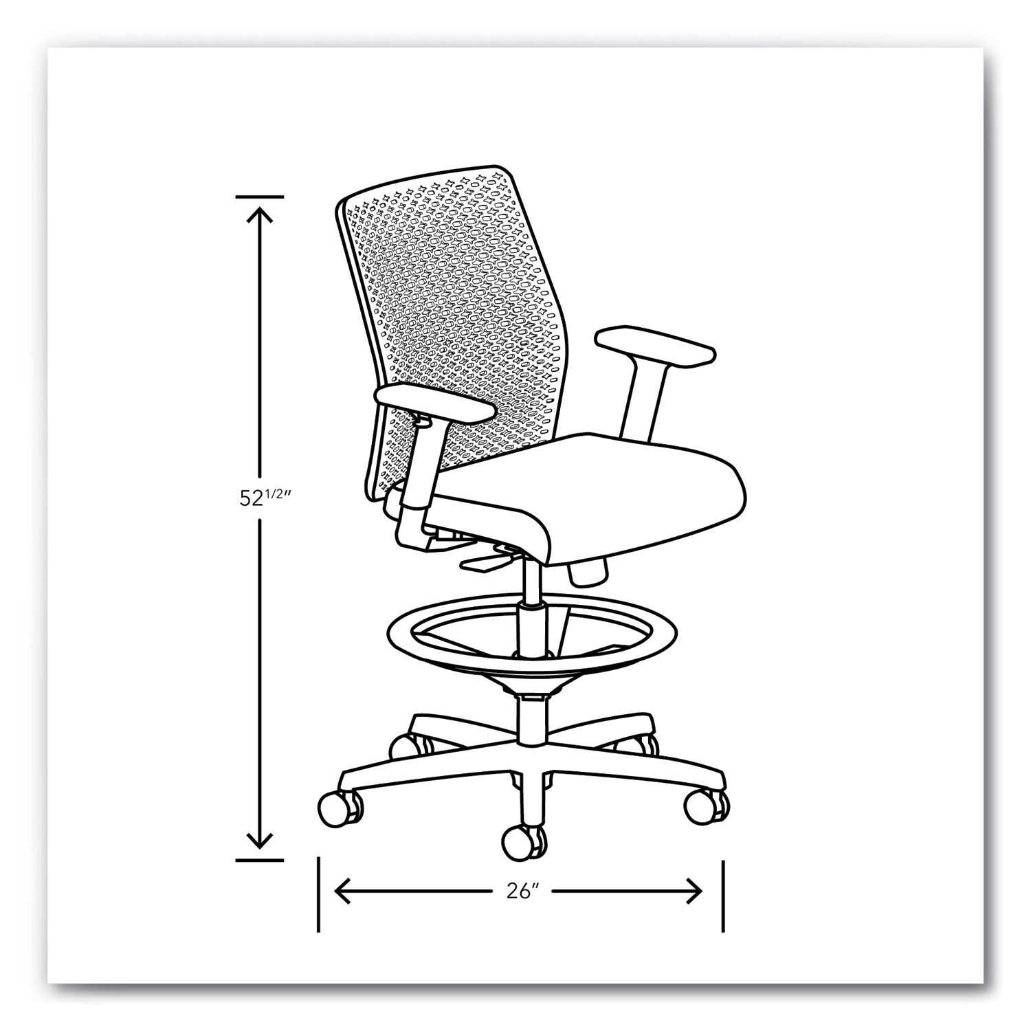 HON® Ignition 2.0 ReActiv Low-Back Task Stool, 22.88" to 31.75" Seat Height, Flint Seat, Charcoal Back, Black Base