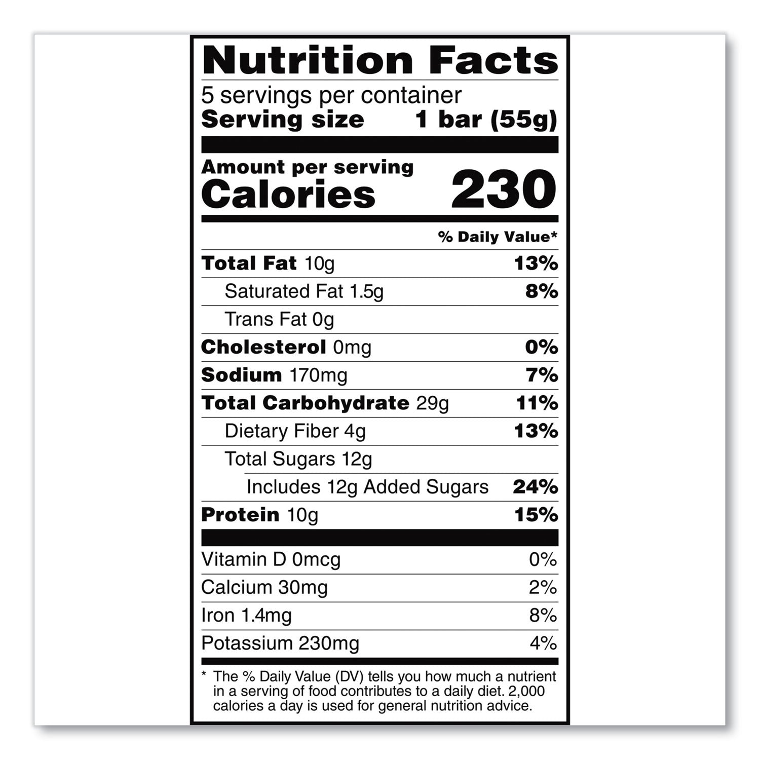 Adult Bars, Honey Cinnamon Peanut Butter, 1.9 oz Bar, 5 Bars/Packs, 2 Packs/Carton A.M. RXBAR® Flipcost