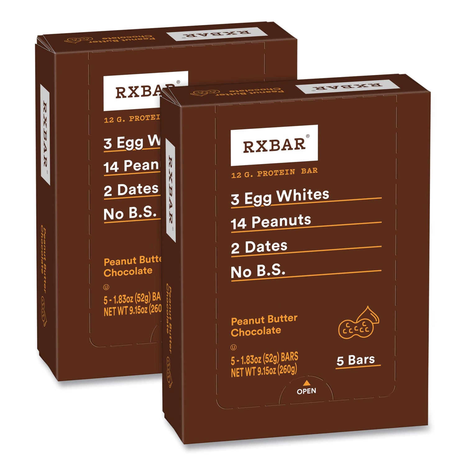 Adult Bars, Peanut Butter Chocolate, 1.83 oz Bar, 5 Bars/Pack, 2 Packs/Carton