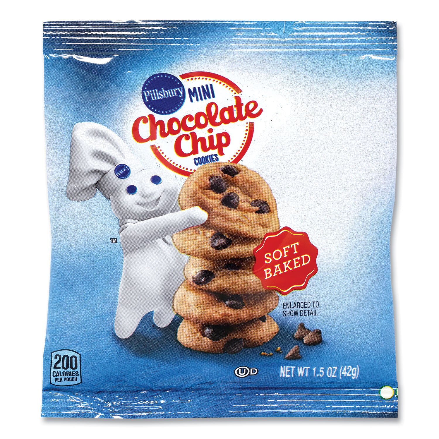 Pillsbury Soft Baked Mini Chocolate Chip Cookies, 1.5 oz Pouch, 28/Pack