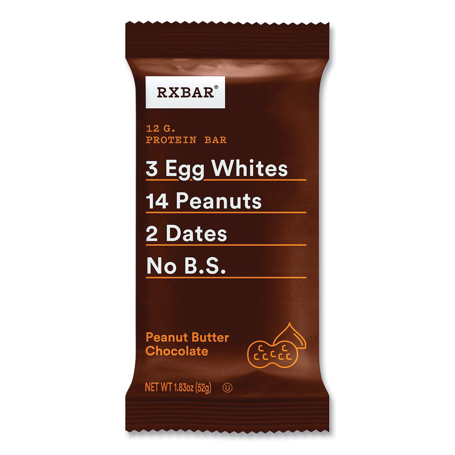 Adult Bars, Peanut Butter Chocolate, 1.83 oz Bar, 5 Bars/Pack, 2 Packs/Carton RXBAR® Flipcost