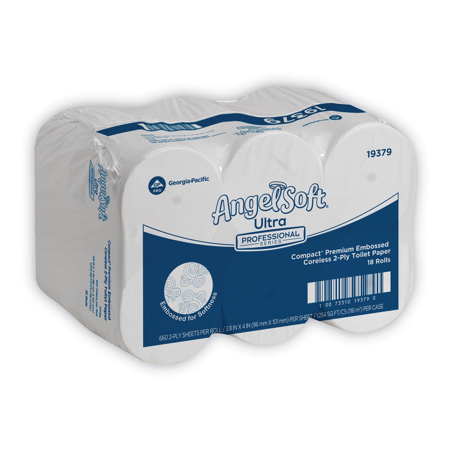 Angel Soft ps Compact Coreless Premium Bathroom Tissue, 2-Ply, White, 660 Sheets/Roll, 18/Carton Georgia Pacific® Professional Flipcost