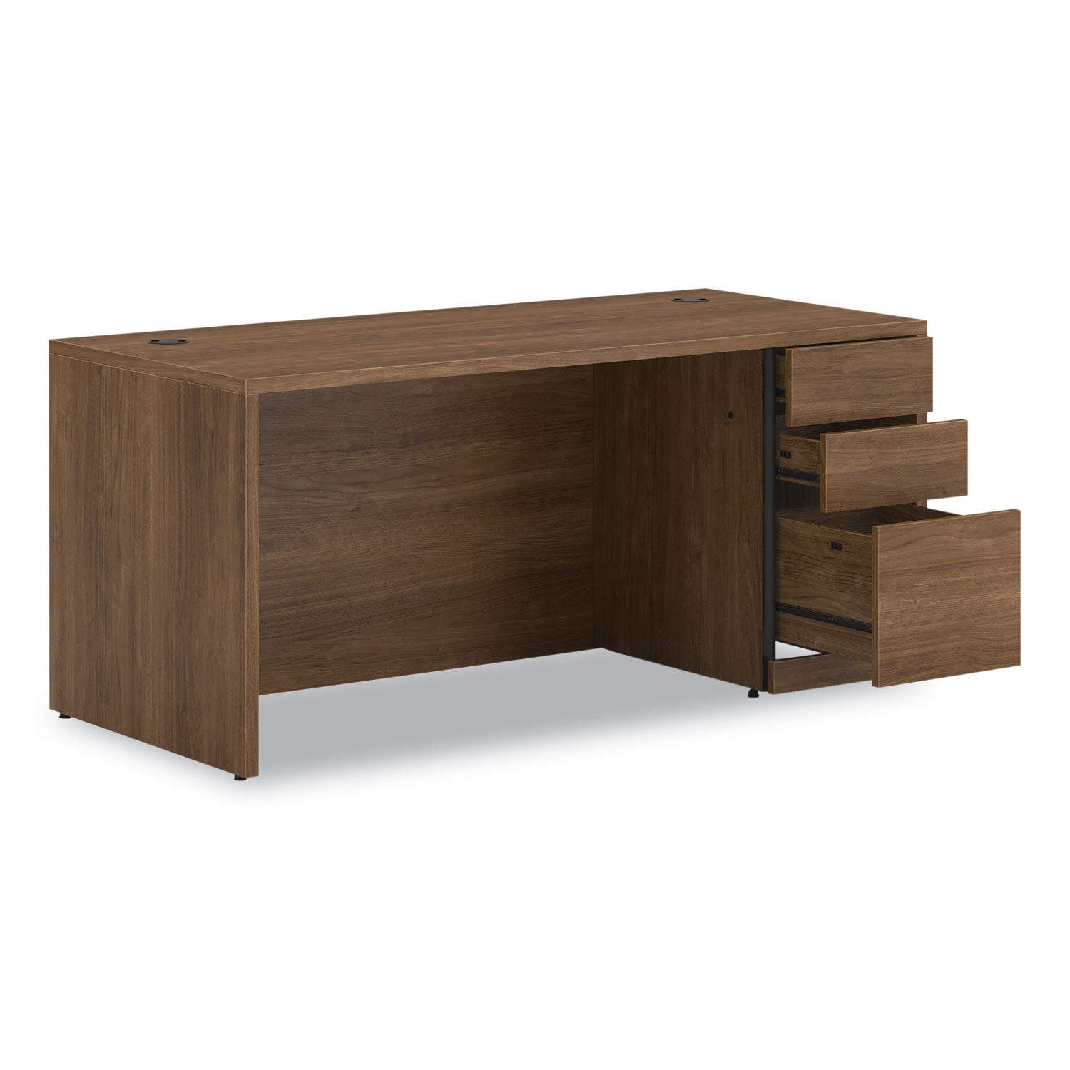 HON® 10500 Series Single Pedestal Desk, Right Pedestal: Box/Box/File, 66" x 30" x 29.5", Pinnacle