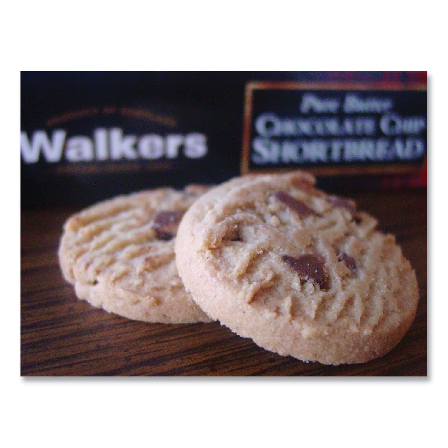 Walkers Shortbread Cookies, Chocolate Chip, 1.4 oz Pack, 2/Pack, 20 Packs/Box