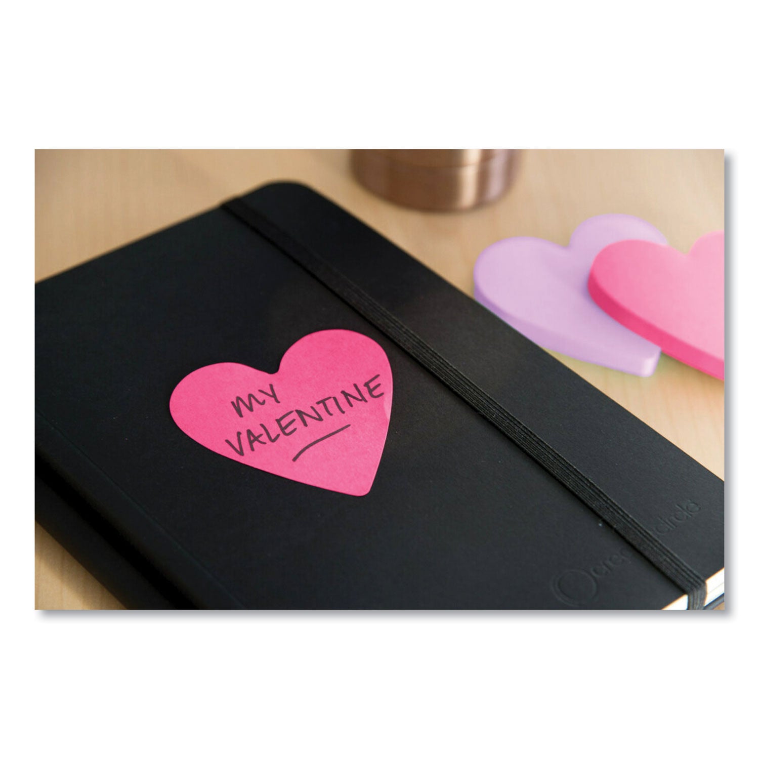 Post-it® Notes Die-Cut Heart Shaped Notepads, 3" x 3", Pink/Purple, 75 Sheets/Pad, 2 Pads/Pack