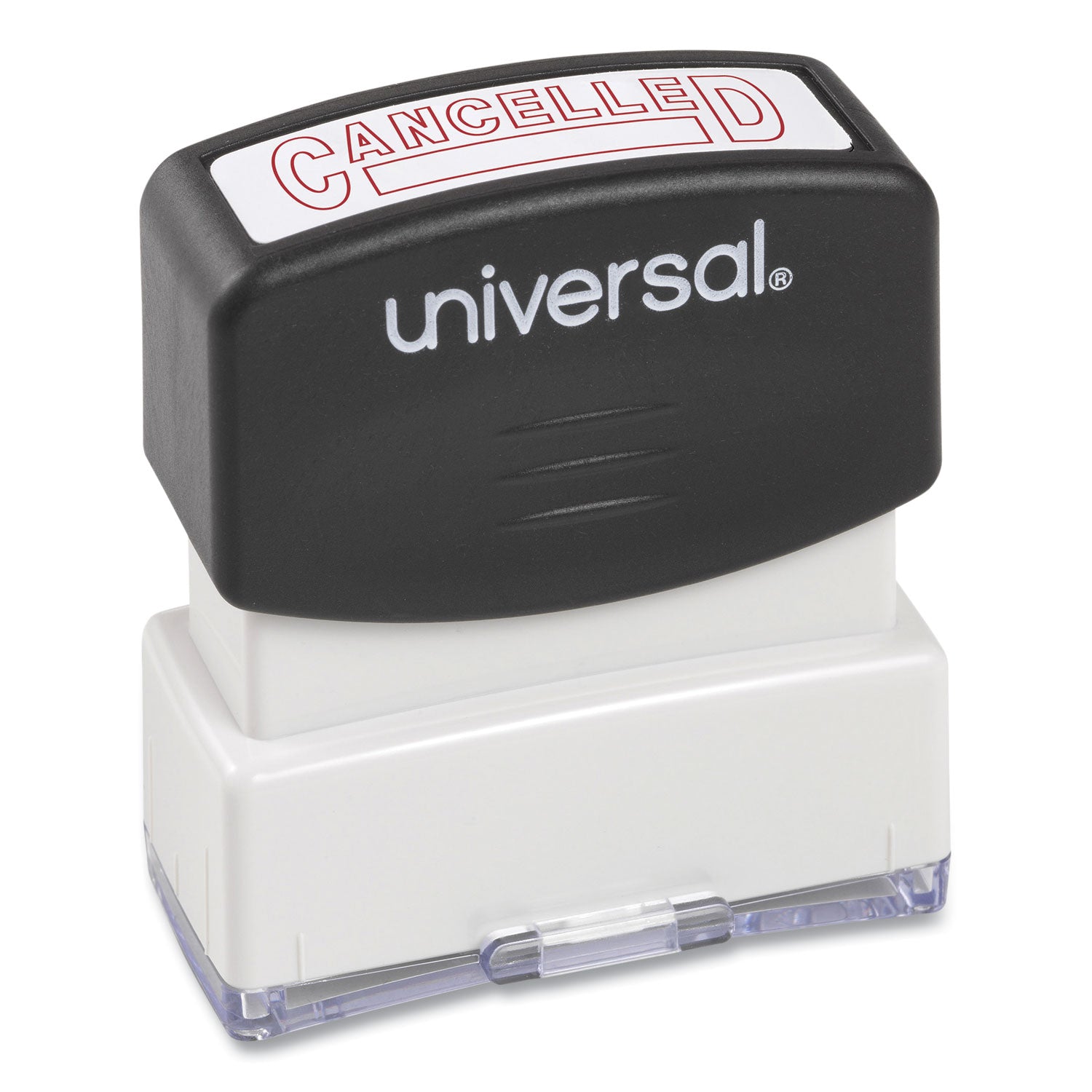 Universal® Message Stamp, CANCELLED, Pre-Inked One-Color, Red