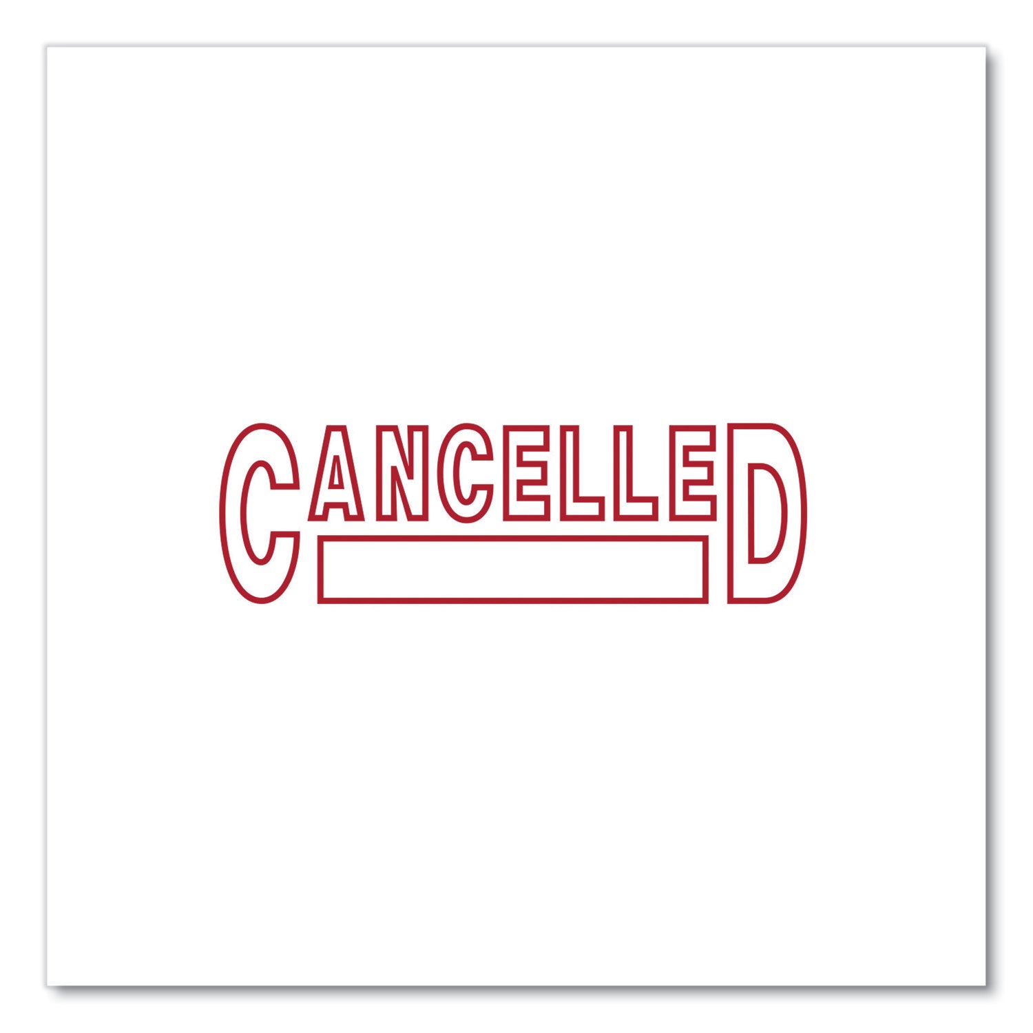 Universal® Message Stamp, CANCELLED, Pre-Inked One-Color, Red