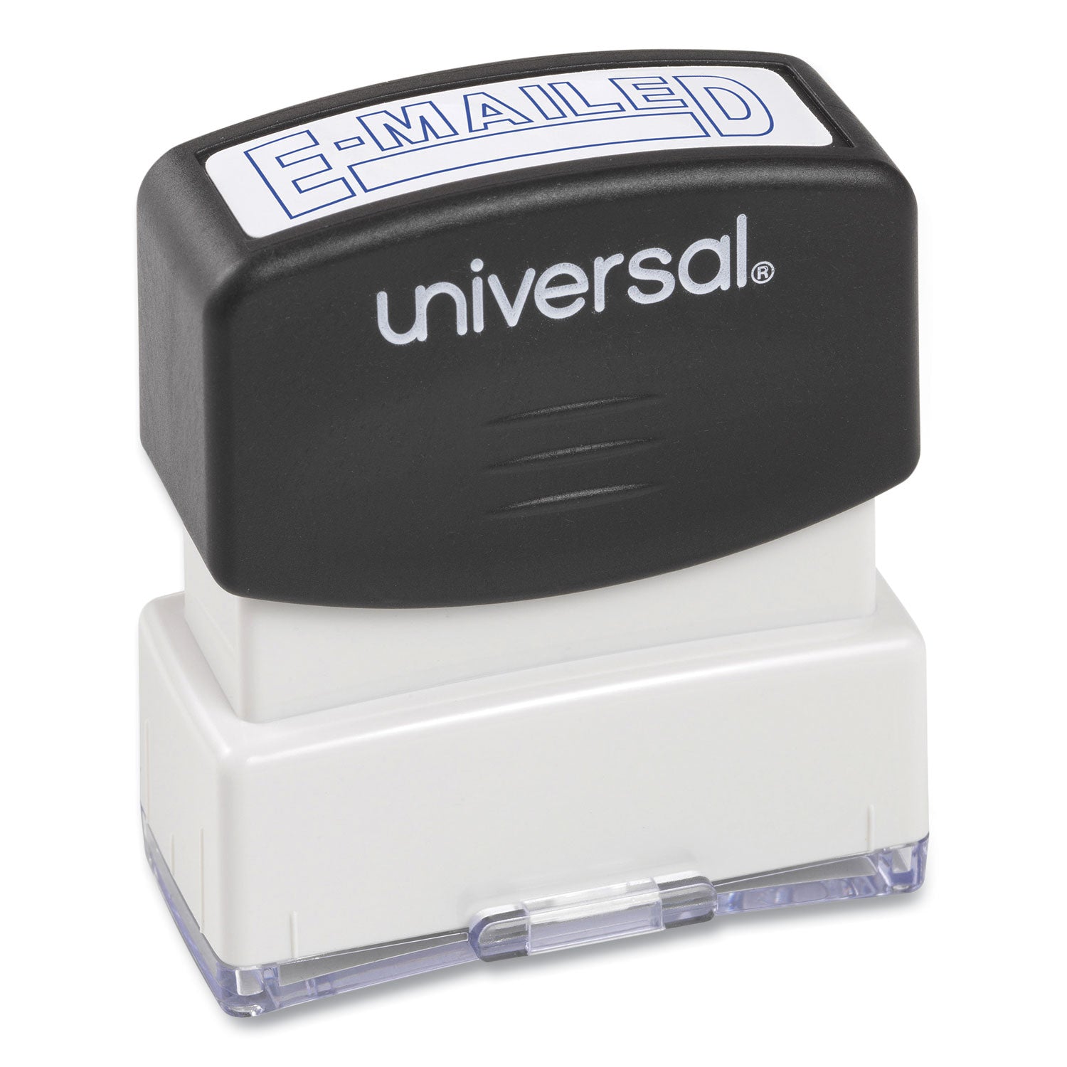 Universal® Message Stamp, E-MAILED, Pre-Inked One-Color, Blue