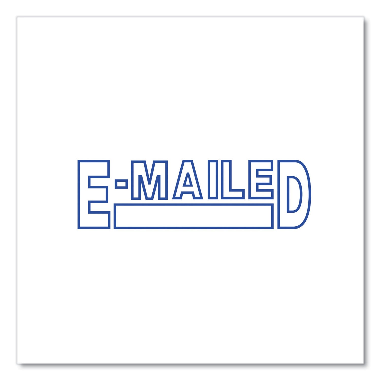 Universal® Message Stamp, E-MAILED, Pre-Inked One-Color, Blue