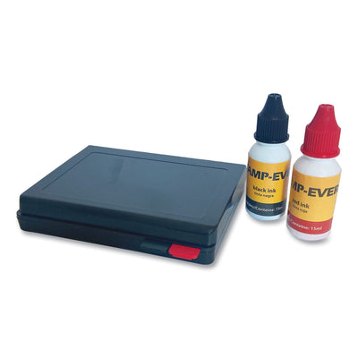 Two-Color Stamp Pad with Ink Refill, 4" x 2.38", Red/Black Flipcost Flipcost