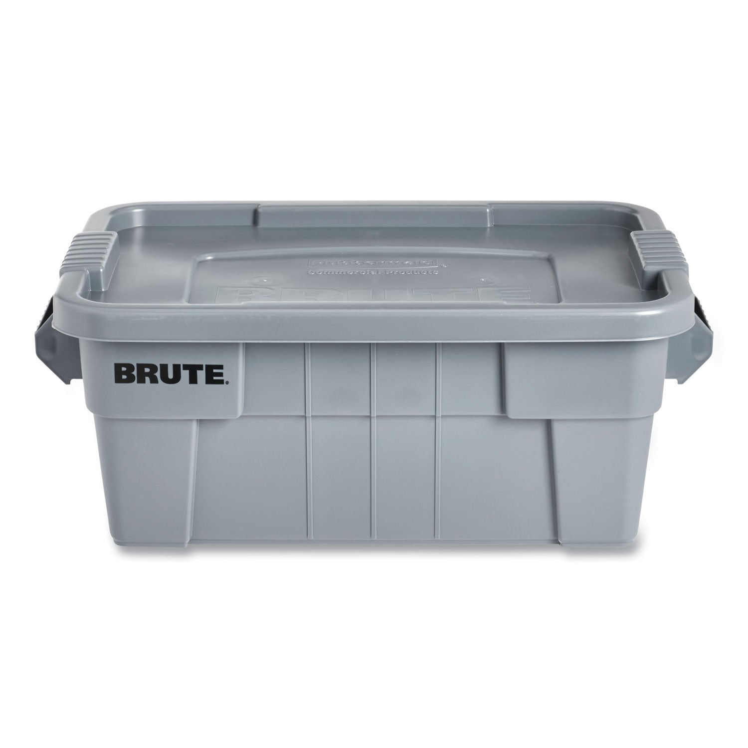 BRUTE Tote with Lid, 14 gal, 27.5" x 16.75" x 10.75", Gray