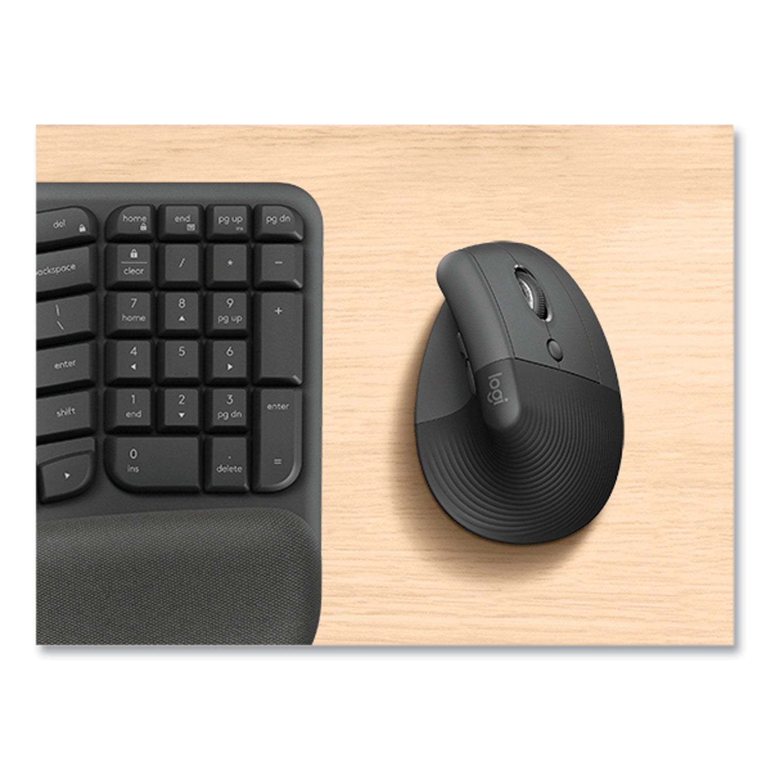 Logitech® Lift for Business Vertical Ergonomic Mouse, 2.4 GHz Frequency/32 ft Wireless Range, Right Hand Use, Graphite