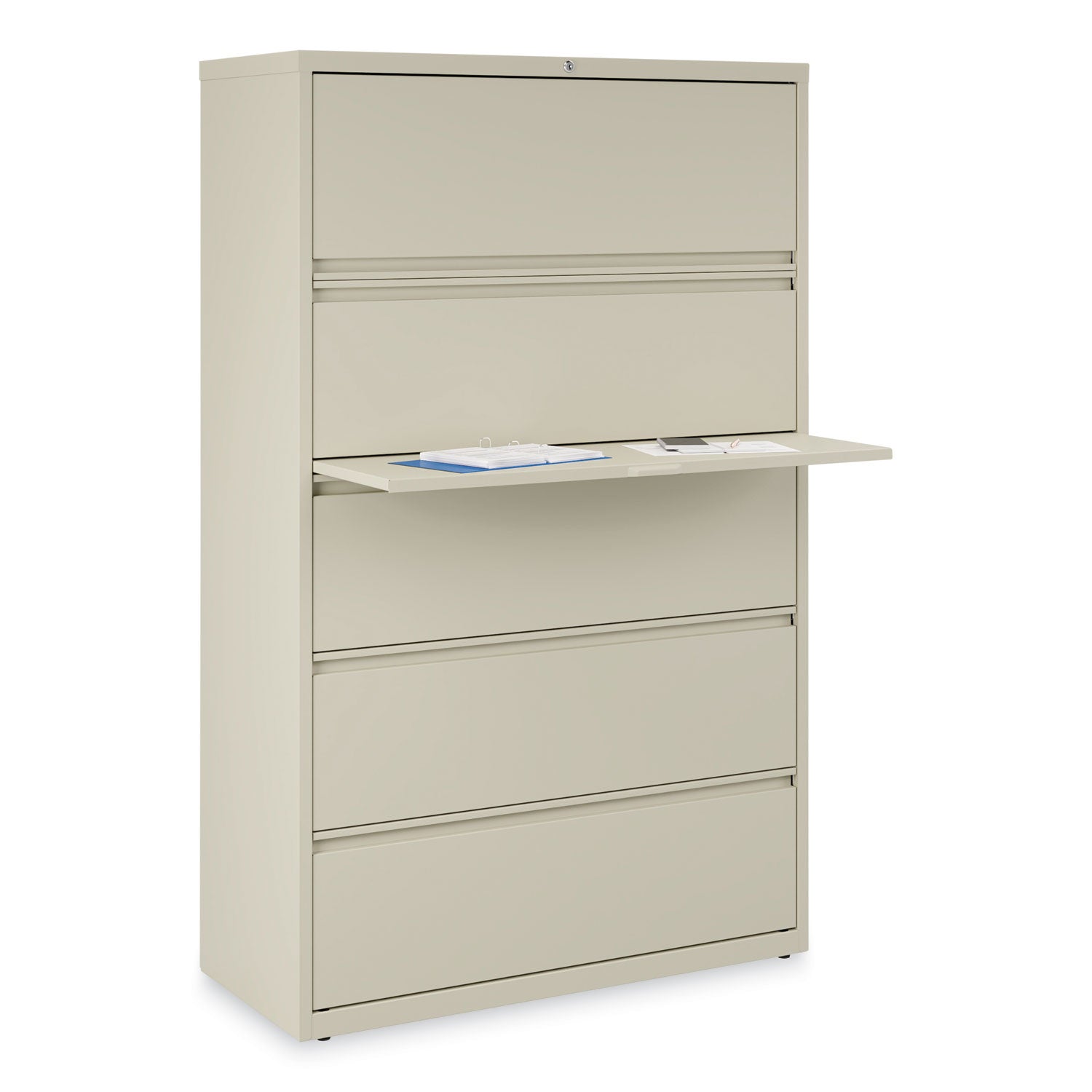 Alera® Lateral File, 5 Legal/Letter/A4/A5-Size File Drawers, Putty, 42" x 18.63" x 67.63"