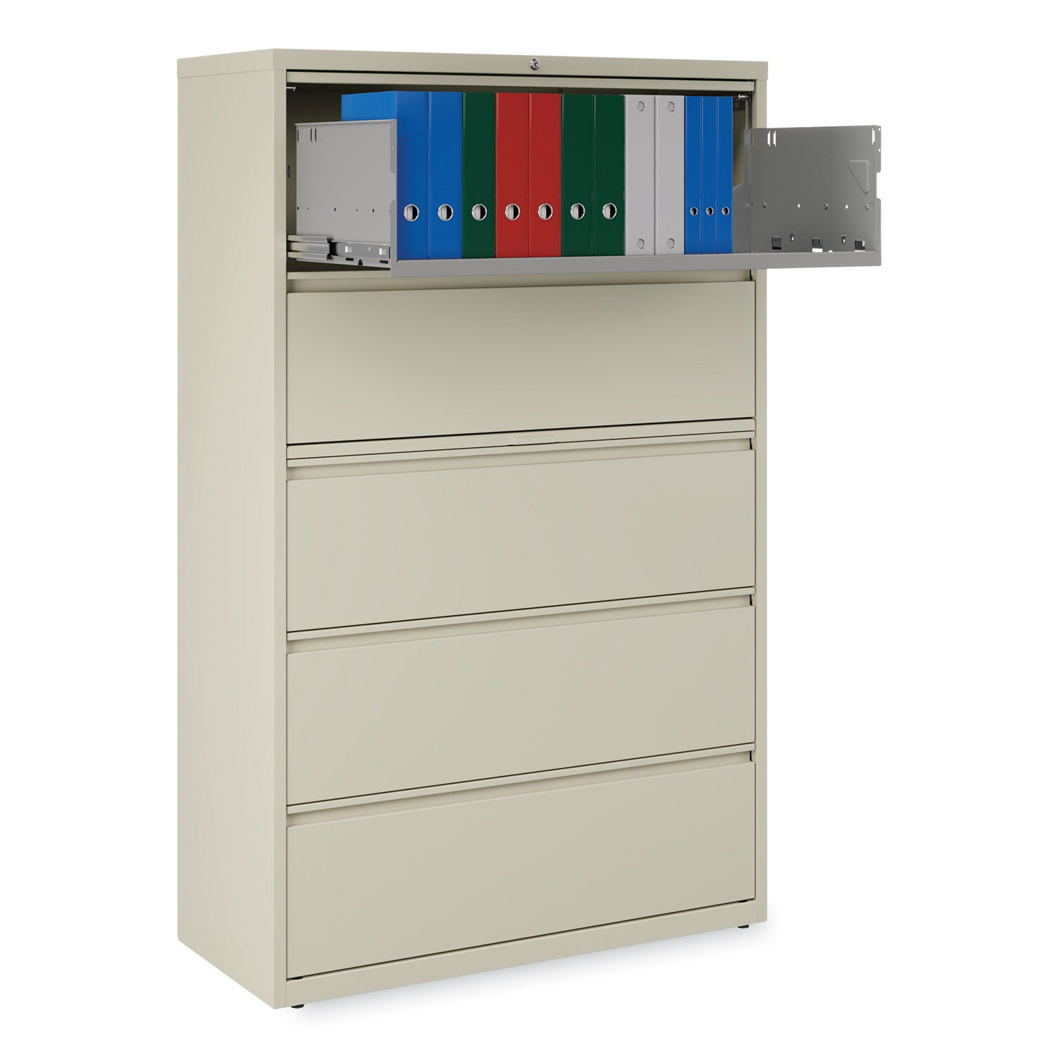 Alera® Lateral File, 5 Legal/Letter/A4/A5-Size File Drawers, Putty, 42" x 18.63" x 67.63"