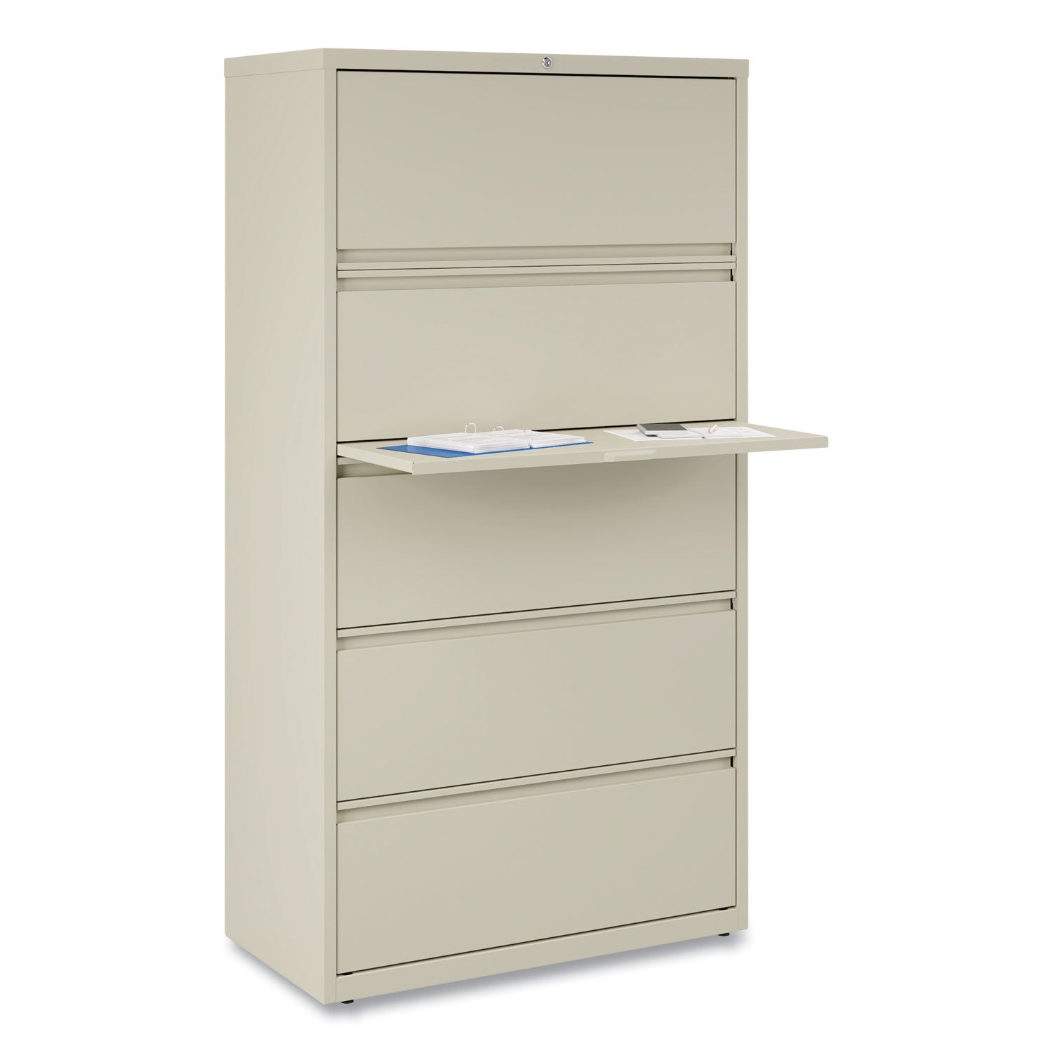 Alera® Lateral File, 5 Legal/Letter/A4/A5-Size File Drawers, Putty, 36" x 18.63" x 67.63"