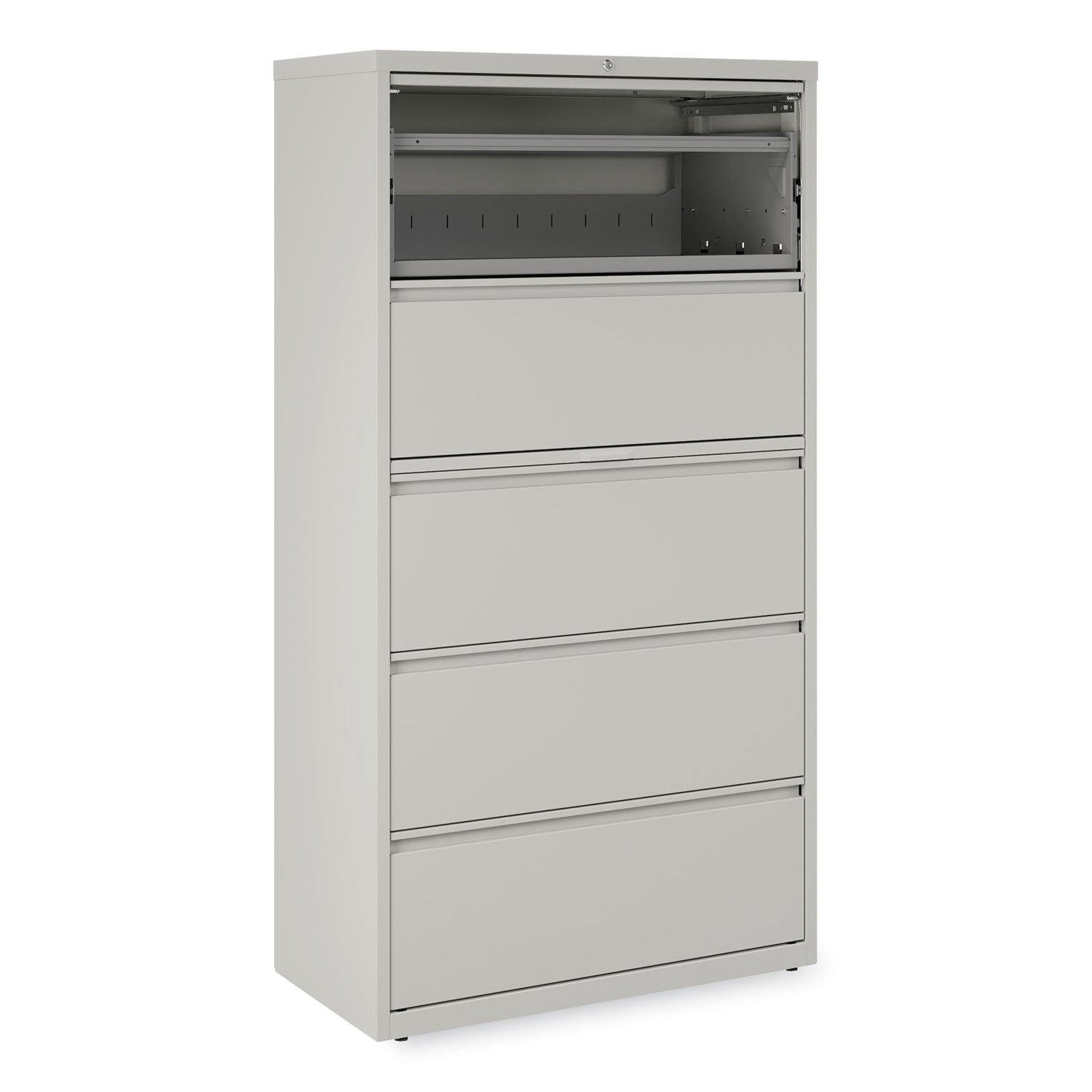 Alera® Lateral File, 5 Legal/Letter/A4/A5-Size File Drawers, Light Gray, 36" x 18.63" x 67.63"