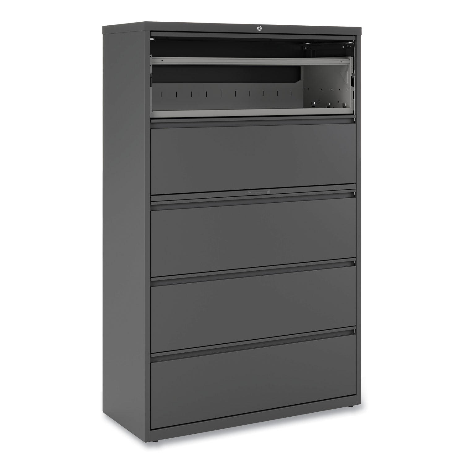 Alera® Lateral File, 5 Legal/Letter/A4/A5-Size File Drawers, Charcoal, 42" x 18.63" x 67.63"