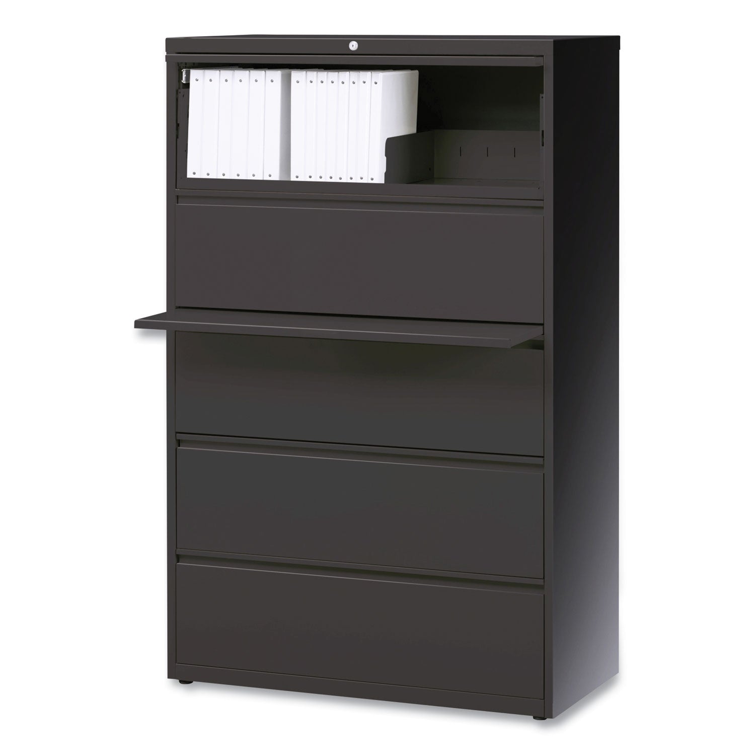 Alera® Lateral File, 5 Legal/Letter/A4/A5-Size File Drawers, Charcoal, 42" x 18.63" x 67.63"