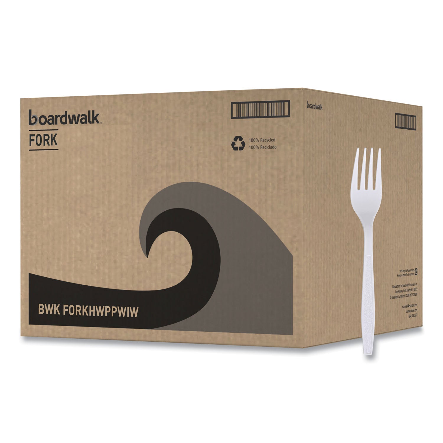 Boardwalk® Heavyweight Wrapped Polypropylene Cutlery, Fork, White, 1,000/Carton