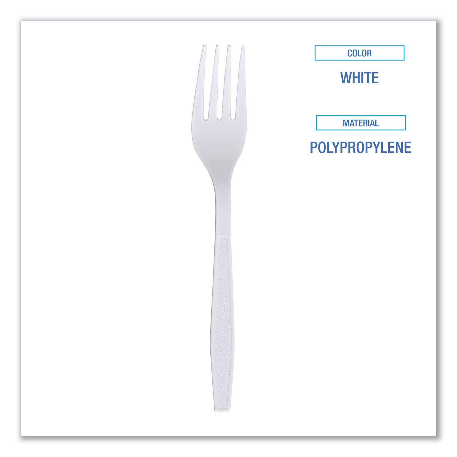 Boardwalk® Heavyweight Wrapped Polypropylene Cutlery, Fork, White, 1,000/Carton