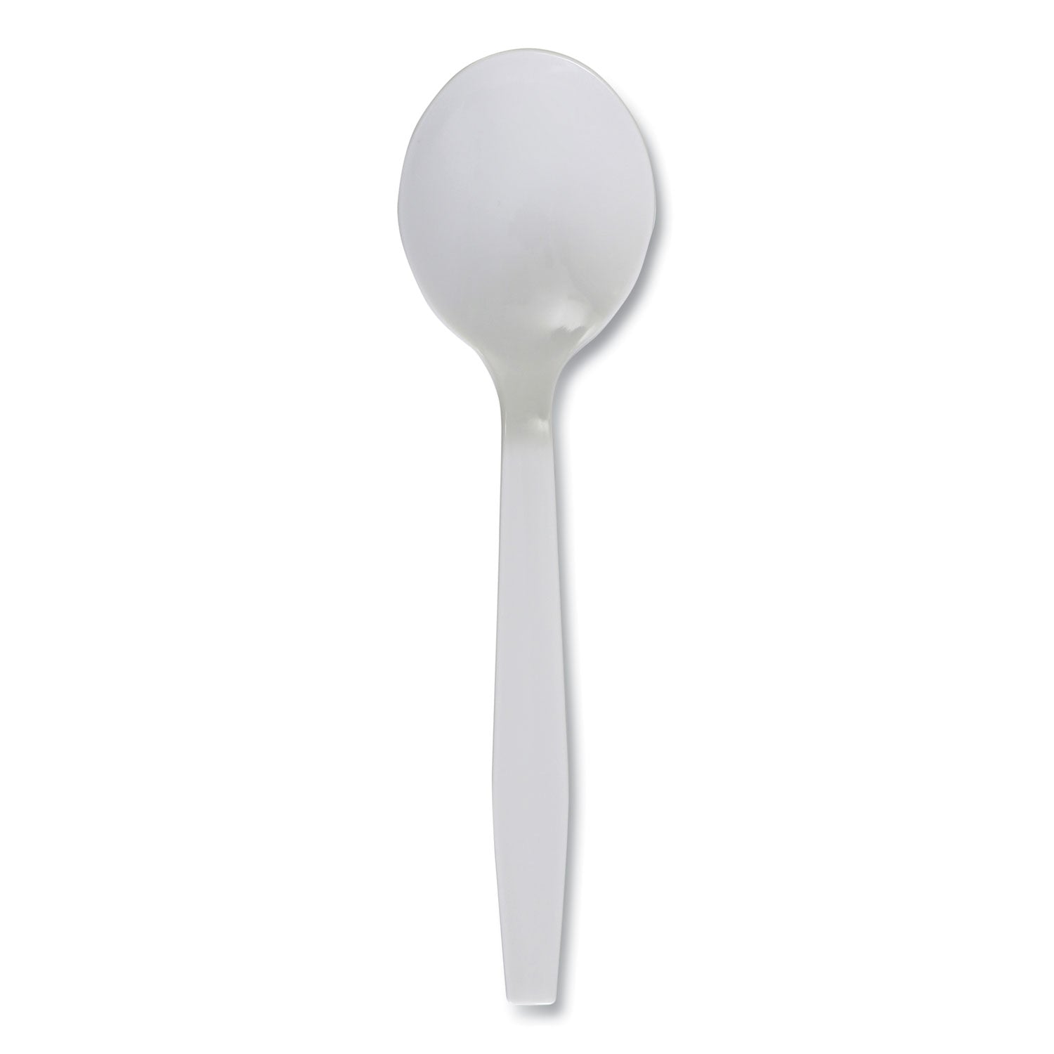 Mediumweight Polystyrene Cutlery, Soup Spoon, White, 1,000/Carton