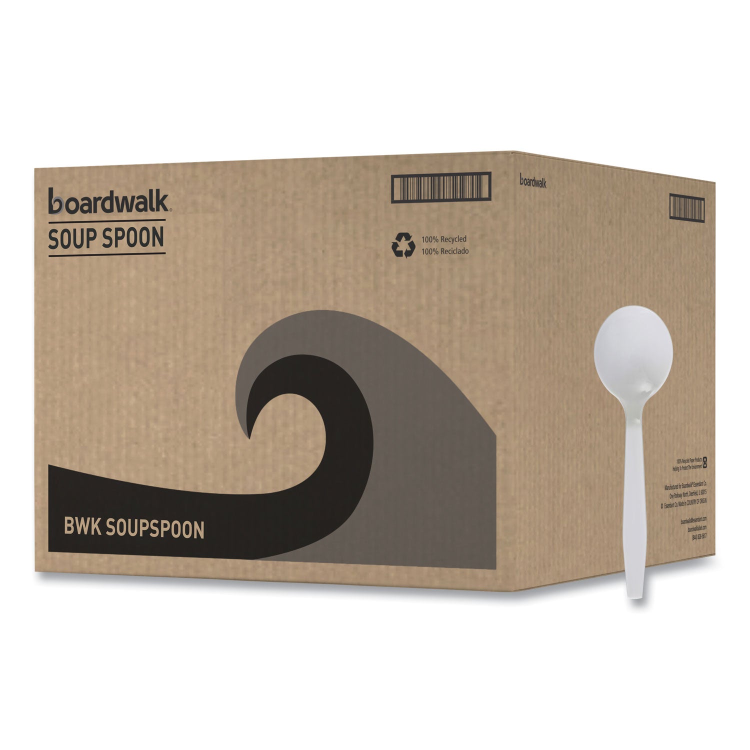 Boardwalk® Mediumweight Polystyrene Cutlery, Soup Spoon, White, 1,000/Carton