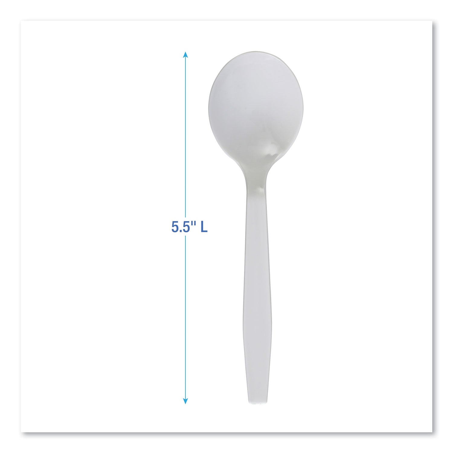 Boardwalk® Mediumweight Polystyrene Cutlery, Soup Spoon, White, 1,000/Carton