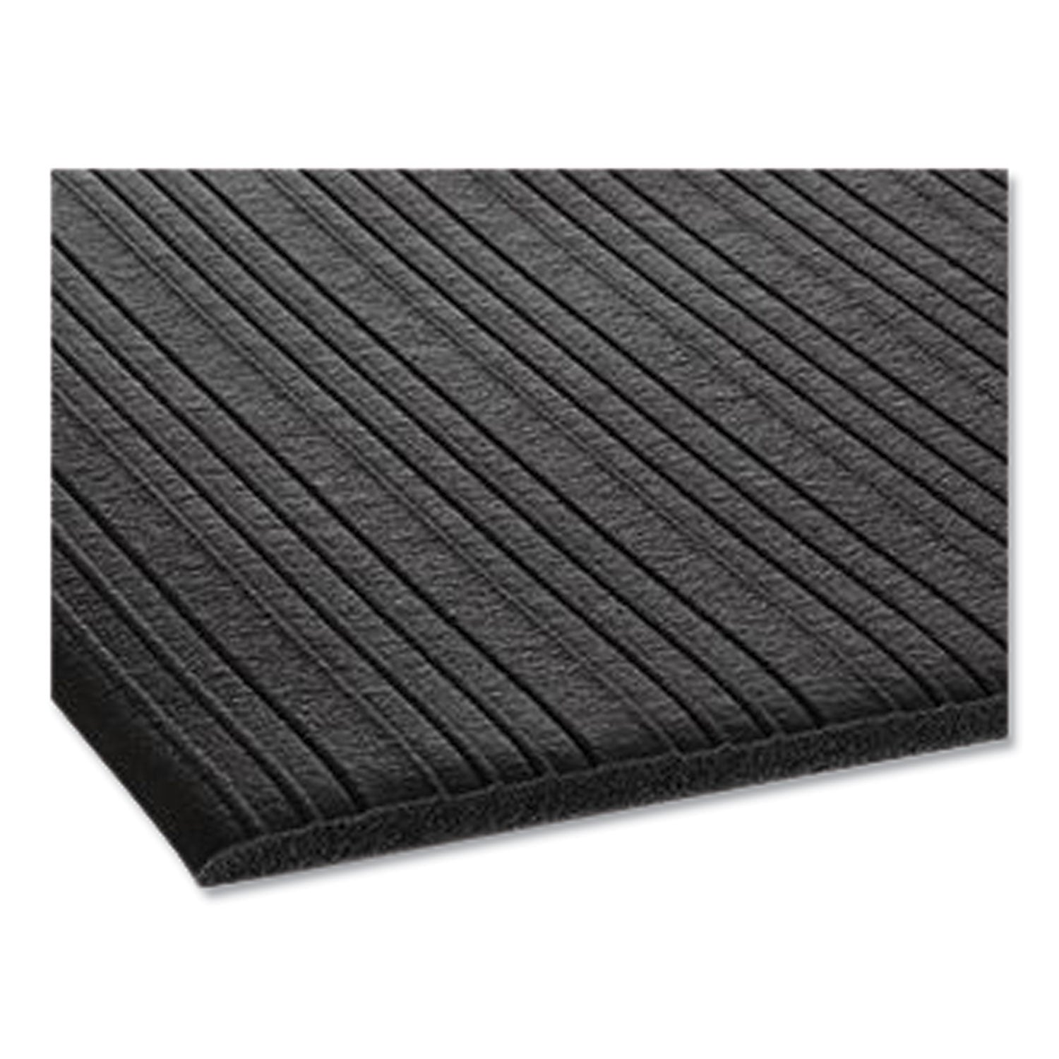 Crown Ribbed Vinyl Anti-Fatigue Mat, Rib Embossed Surface, 36 x 144, Black