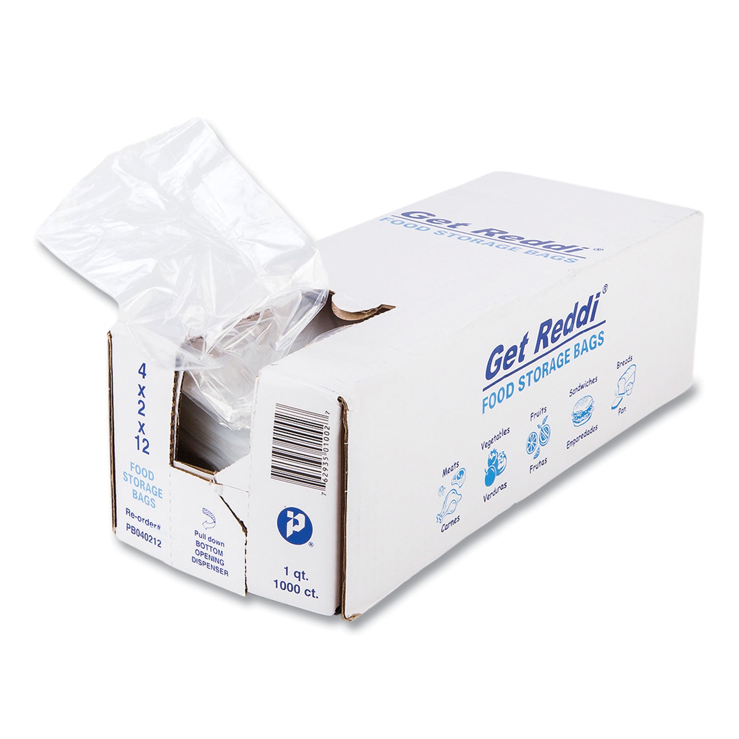 Inteplast Group Food Bags, 32 oz, 4" x 2" x 12", Clear, 1,000/Carton